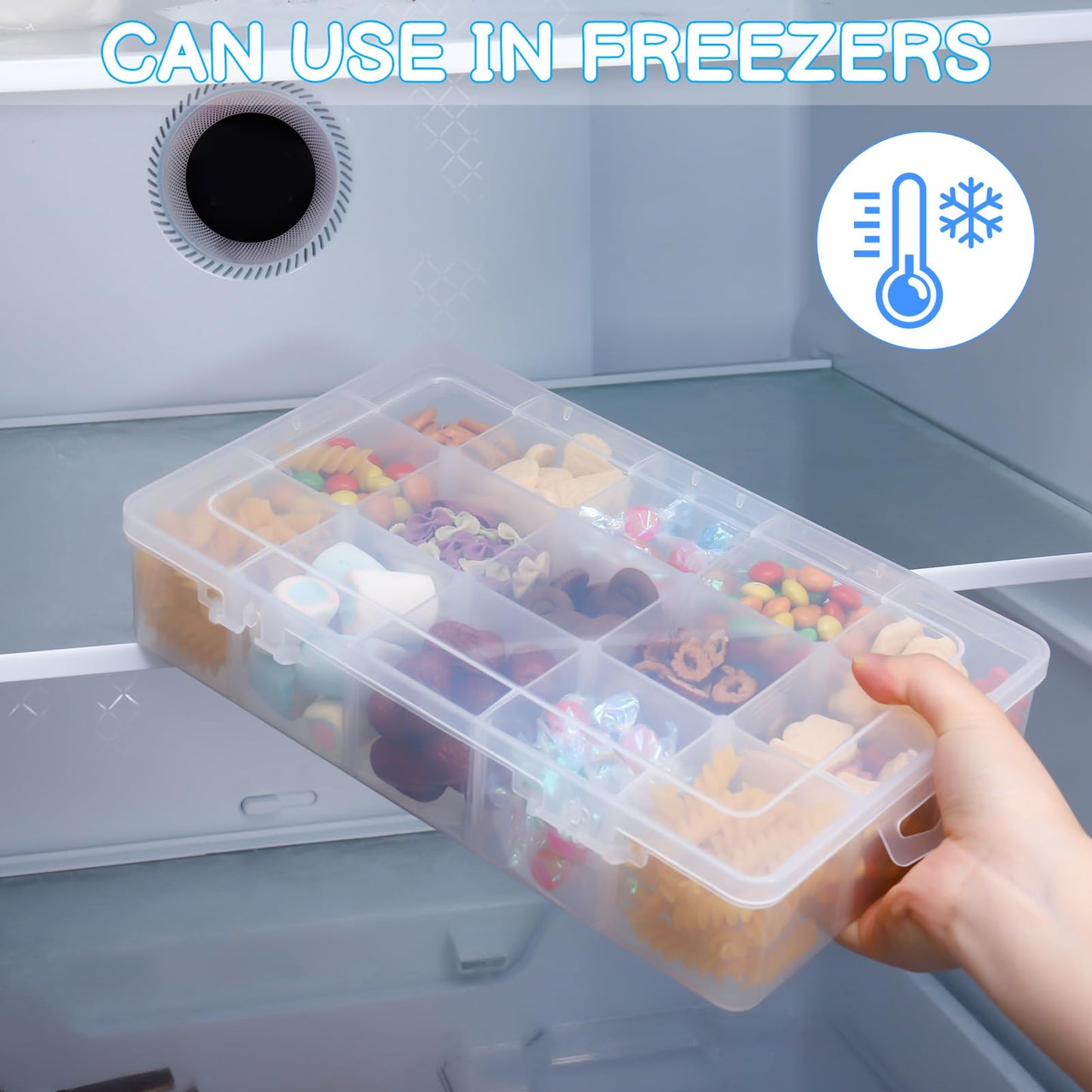 2 PCS Snack Boxes for Kids,Large Snack Box with 12 Removable Grids Compartments,Multi Plastic Snackle Box Organizer Container Storage Box for Jewelry