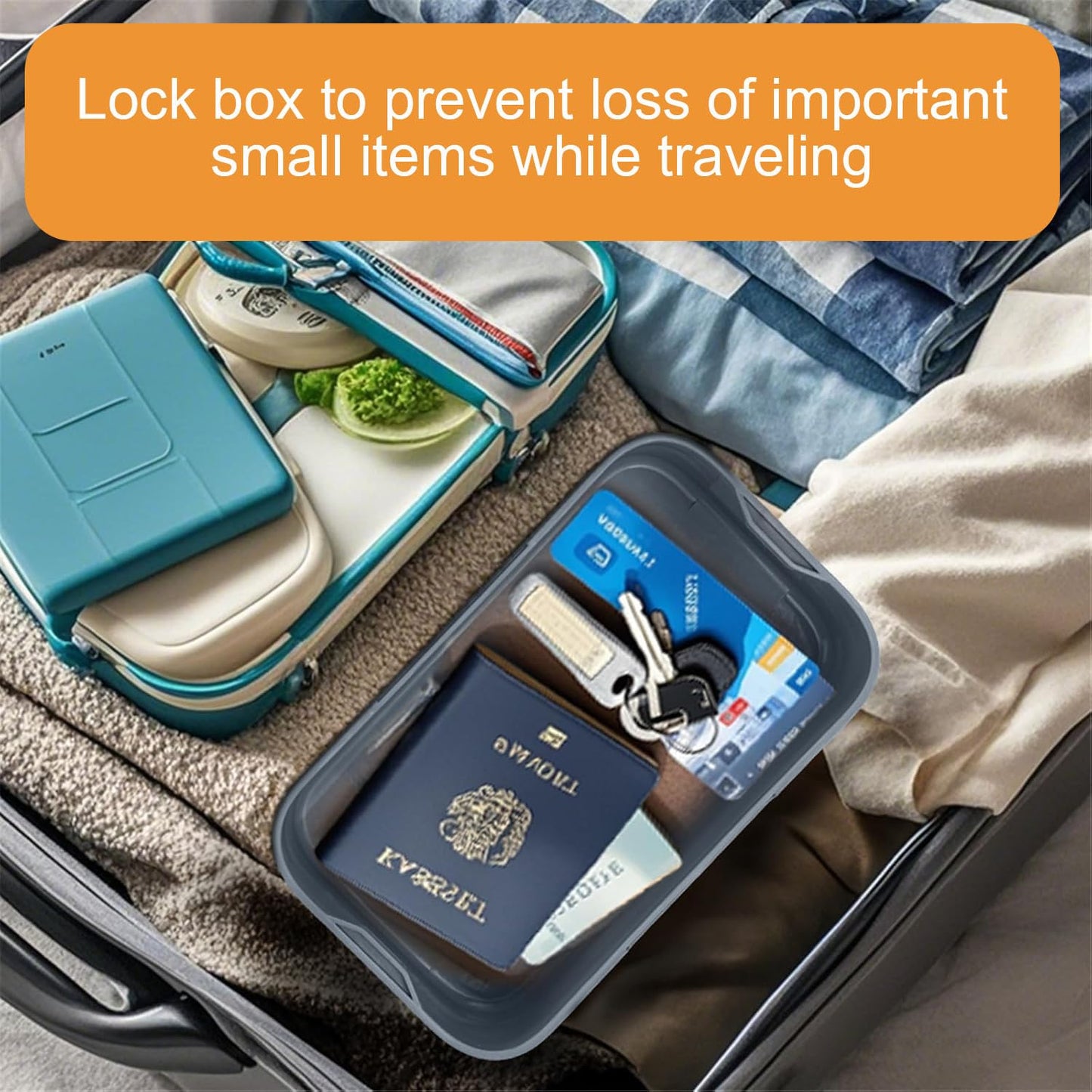 Sightday Lockable Storage Box,Medicine Storage Box,Fridge Lock Box For Kitchen/Home/School/Fridge/Personal/Travel/Office/Cell Phone(Beige)