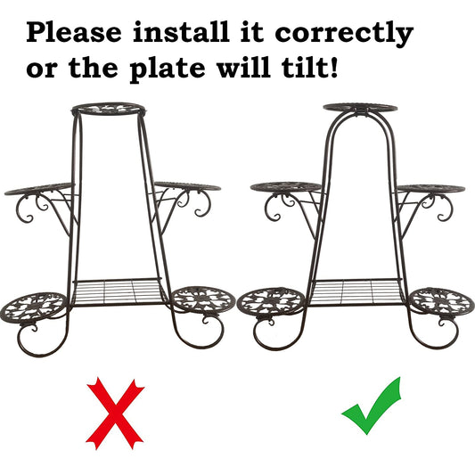 KOLENSA 6 Tier Plant Stands for Indoors and Outdoors, Flower Pot Shelf for Display, Metal Plant Stand for Patio
