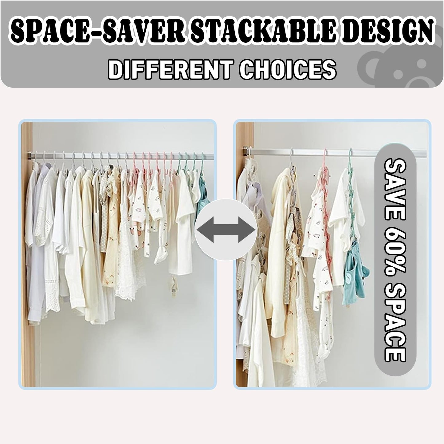 Baby Clothes Hangers 20 Pack, Plastic KidsHangers Space Saving for Closet
