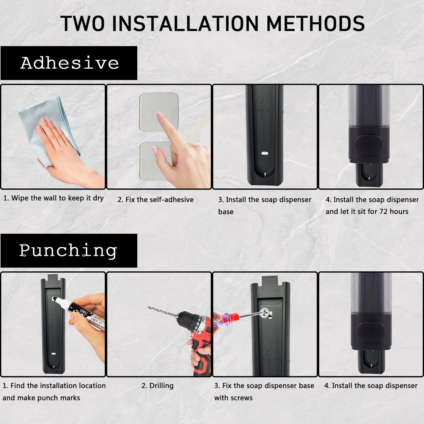 300ml Wall Mounted Soap Dispenser, Shower Gel Dispenser Wall Mounted