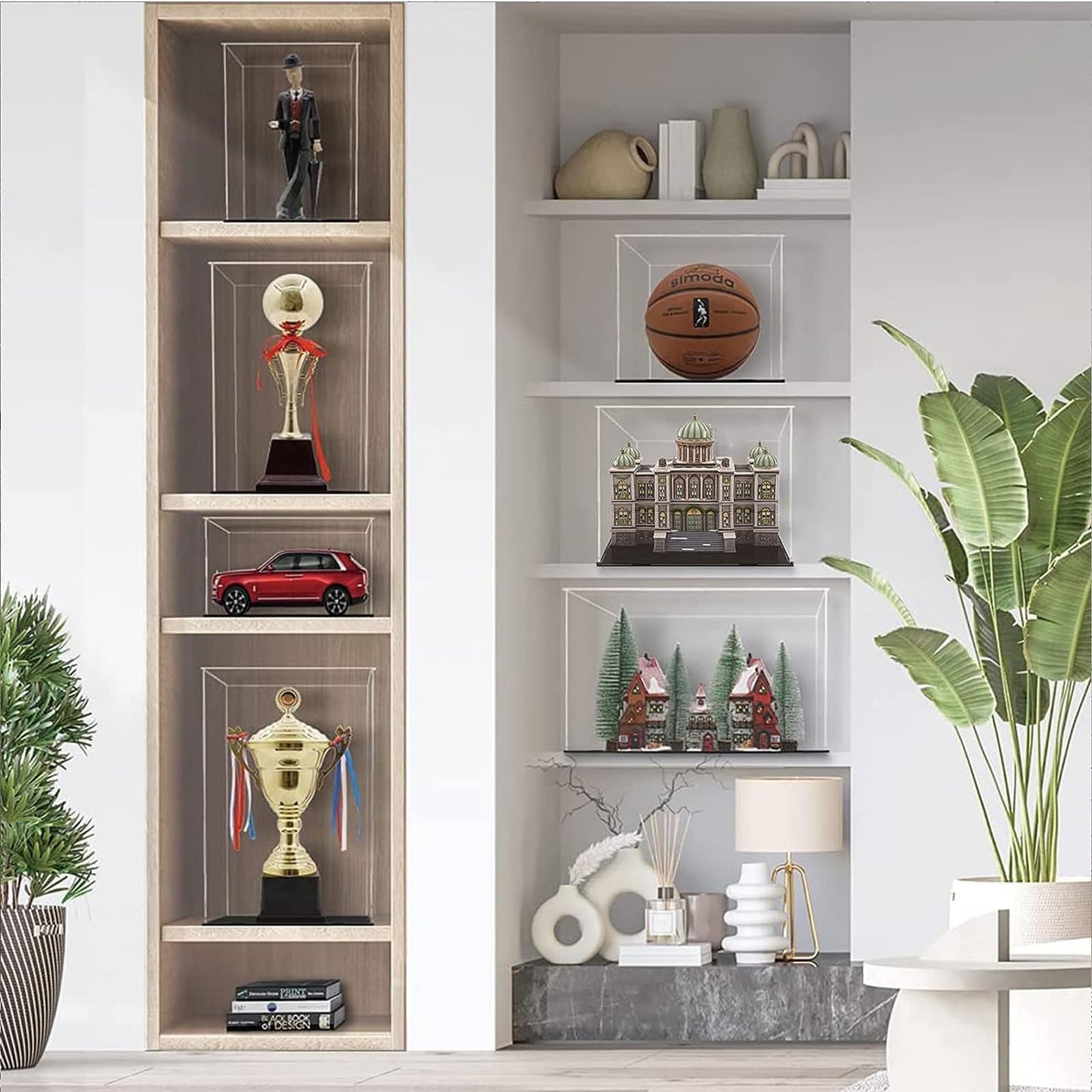 Recogwood Acrylic Display Case, 30 x 30 x 25cm Dustproof Clear Showcase