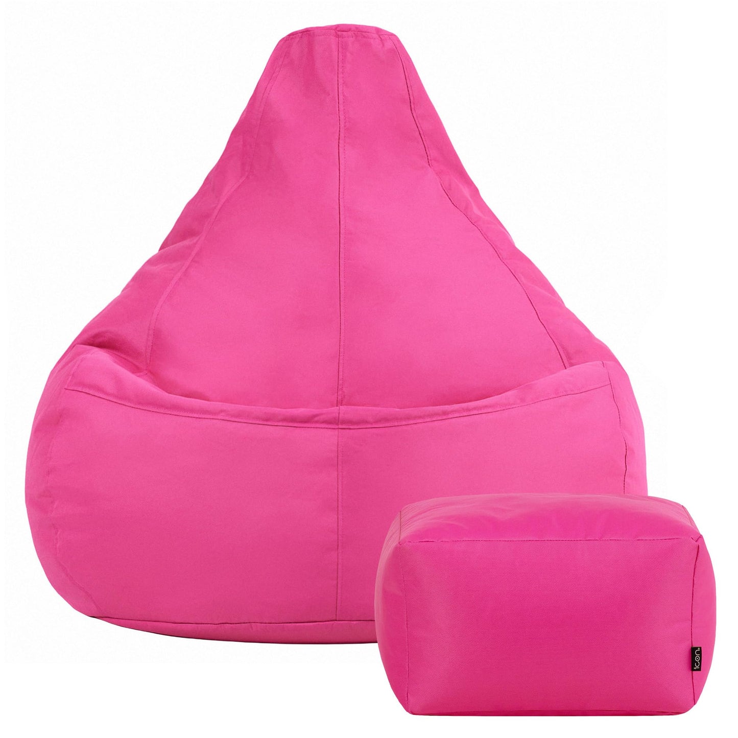 Bean Bag Bazaar Outdoor Bean Bag & Footstool with Filling Included, Pink
