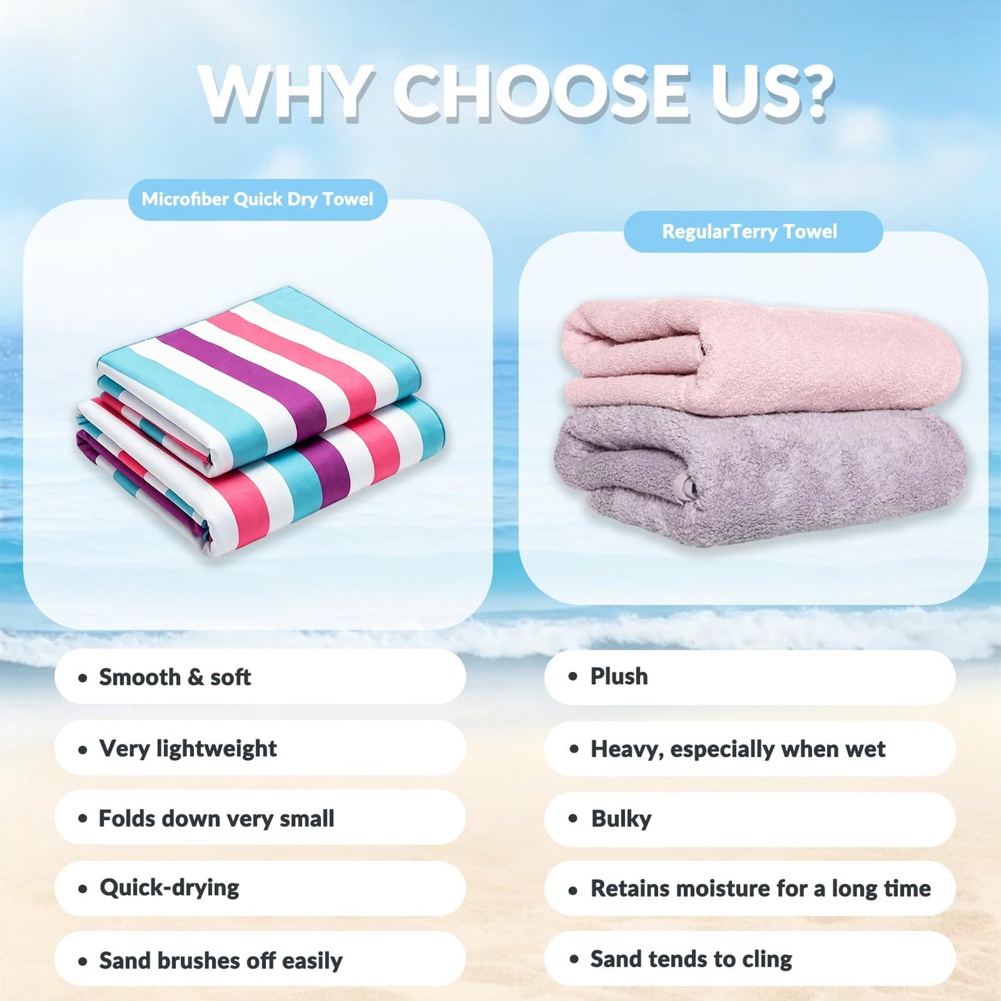 Exclusivo Mezcla Large Microfiber Quick Dry Beach Pool Towel, 152x76 cm