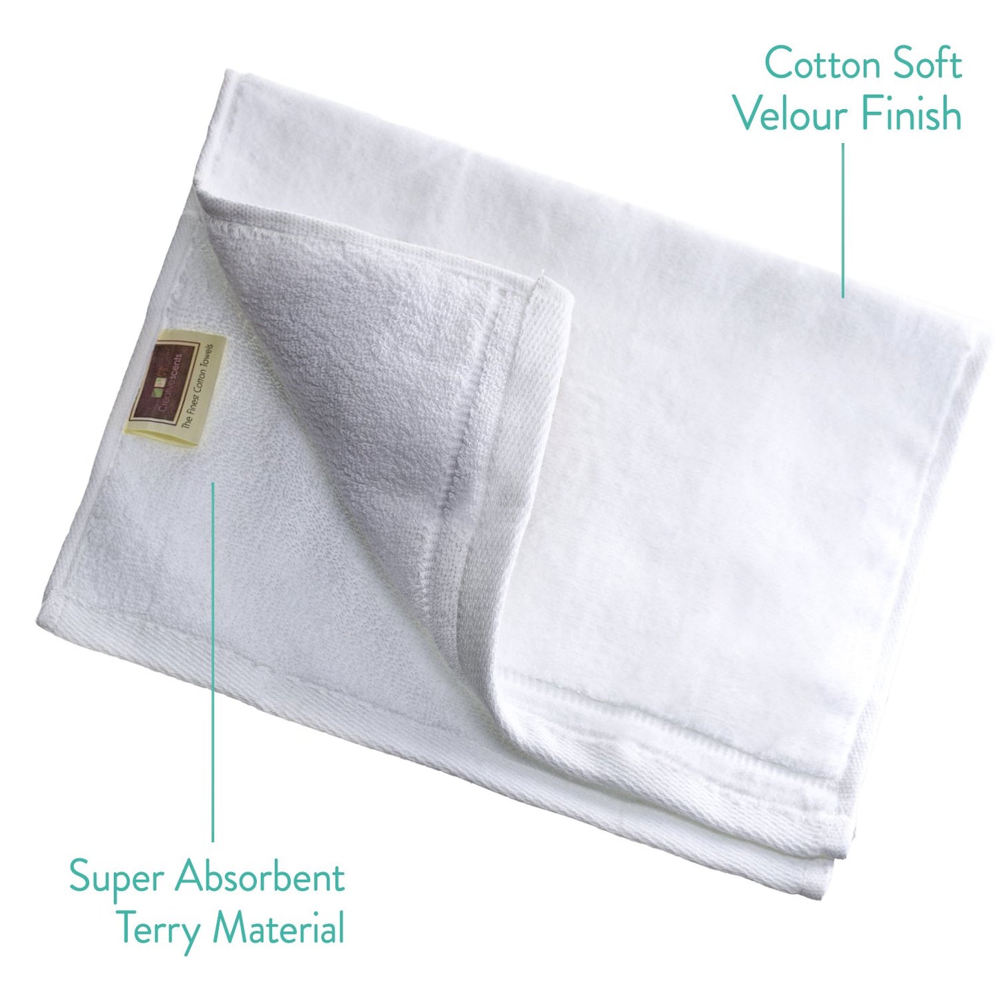 Creative Scents 100% Cotton Velour Fingertip Towels - 4 Pack 11 by 18 Inch – Decorative, Extra Absorbent and Soft Face Towel