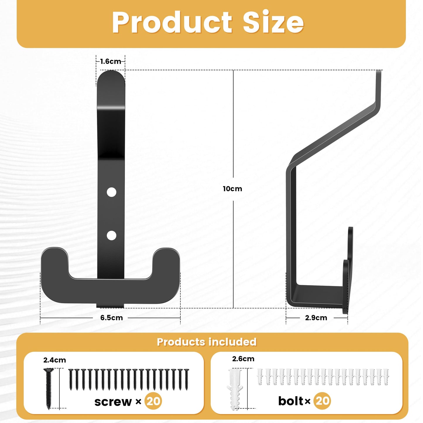MEIJO 10 Coat Hooks Wall Mounted Stainless Steel, Black Coat Rack Wall Mounted Heavy Duty Wall Hook, Coat Hooks for Door, Bedroom, Bathroo