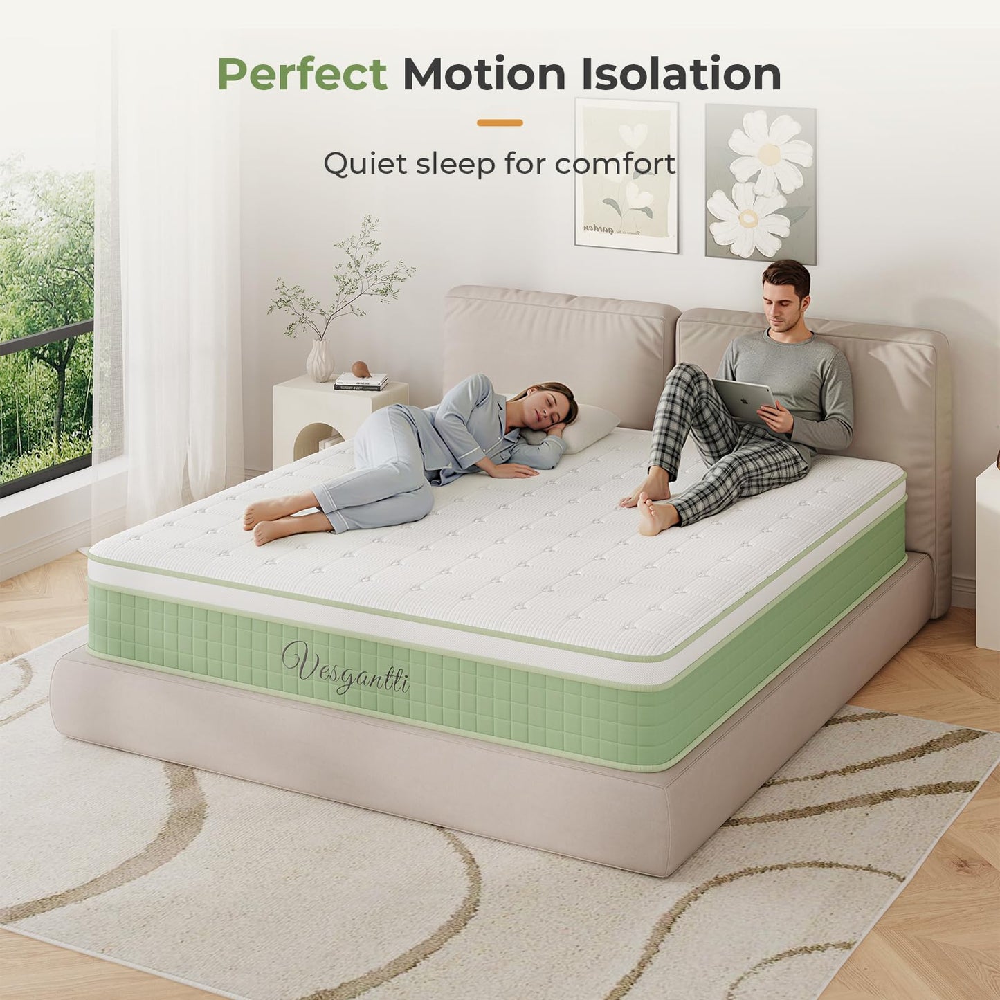 Vesgantti 3FT Single Mattress 90x190cm Hybrid Medium Firm Mattress