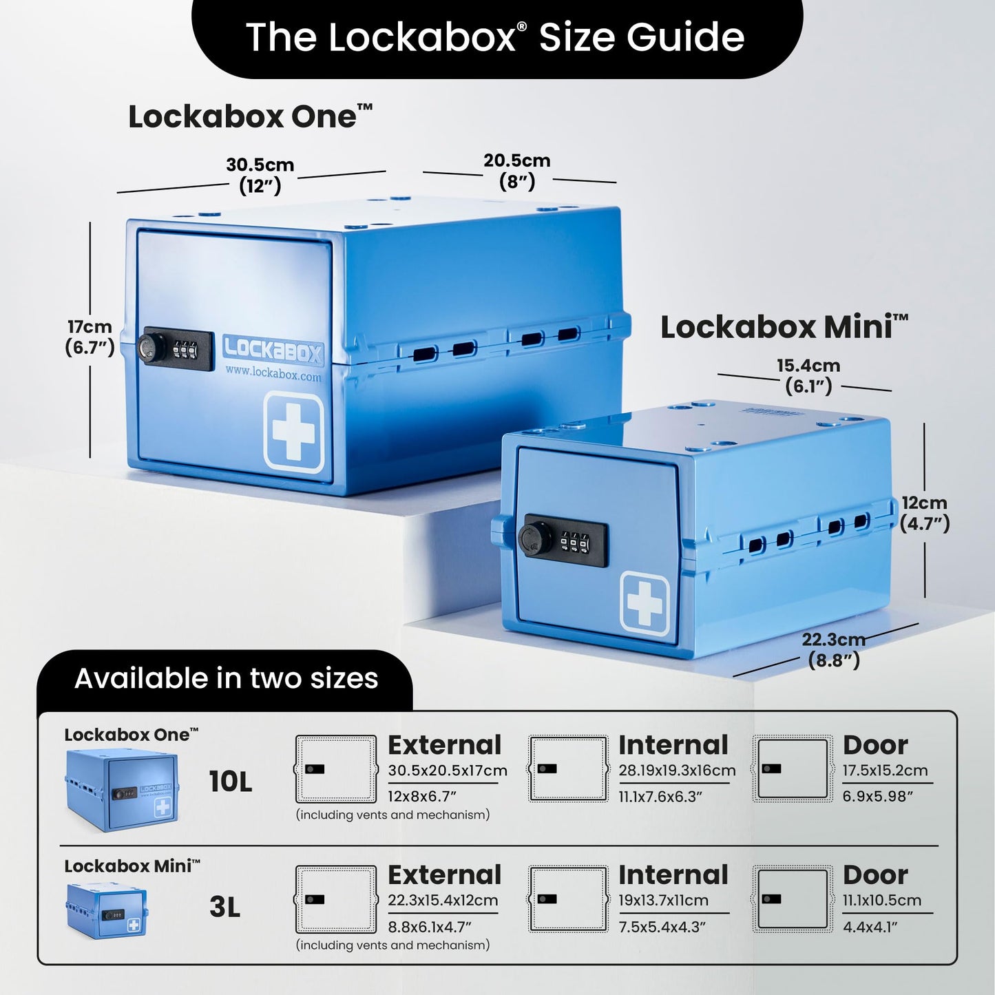 Lockabox One™ | Premium Lockable Medicine Box (10L) | Lightweight & Hygienic Medicine Lock Box | Made In Britain | External Size 31 x 21 x 17 cm