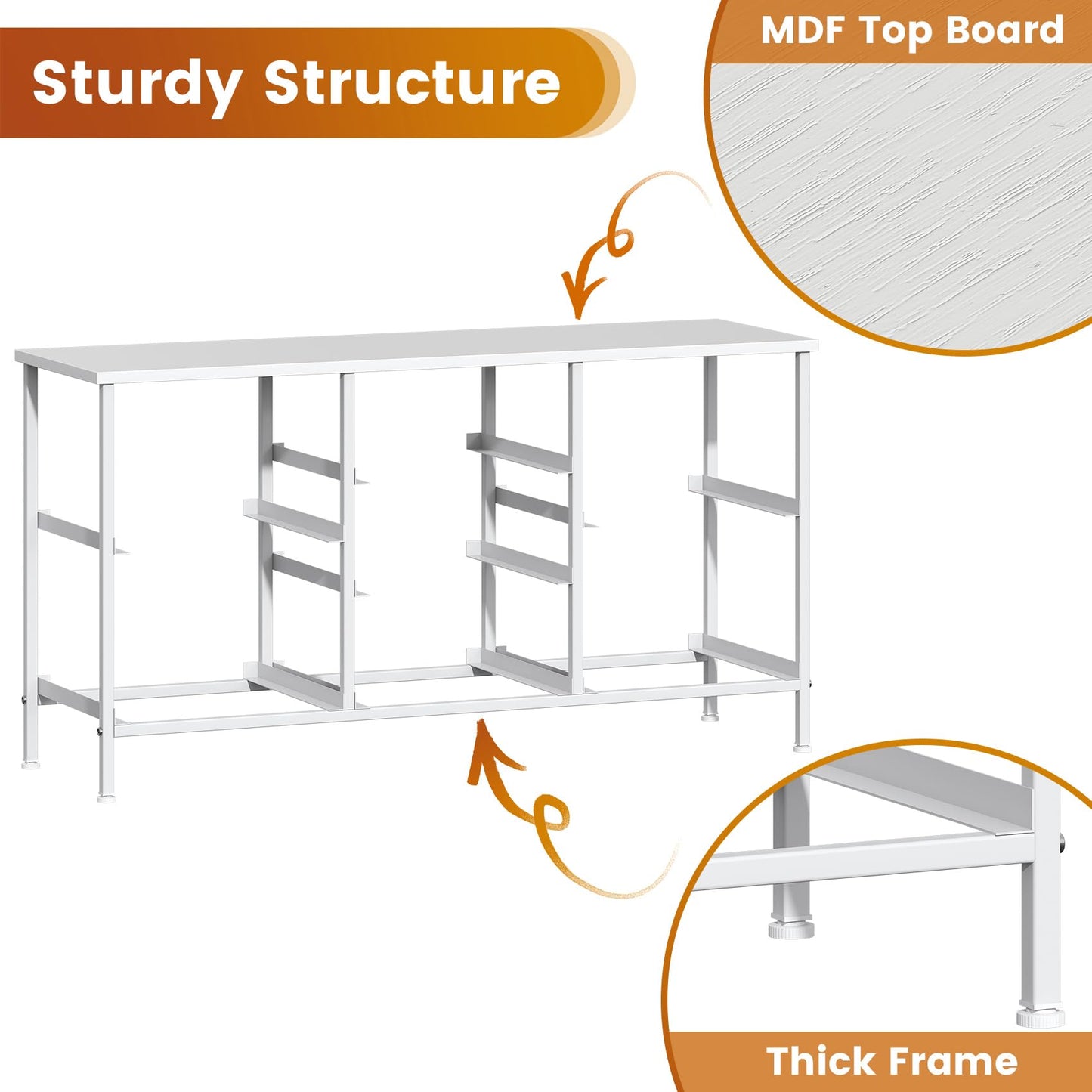 Feonase Chest of Drawers,Bedroom Dresser with 7 Fabric Drawers, Metal Frame & MDF Wood Top, Adjustable Feet, Storage Organizer Unit for Bedroom