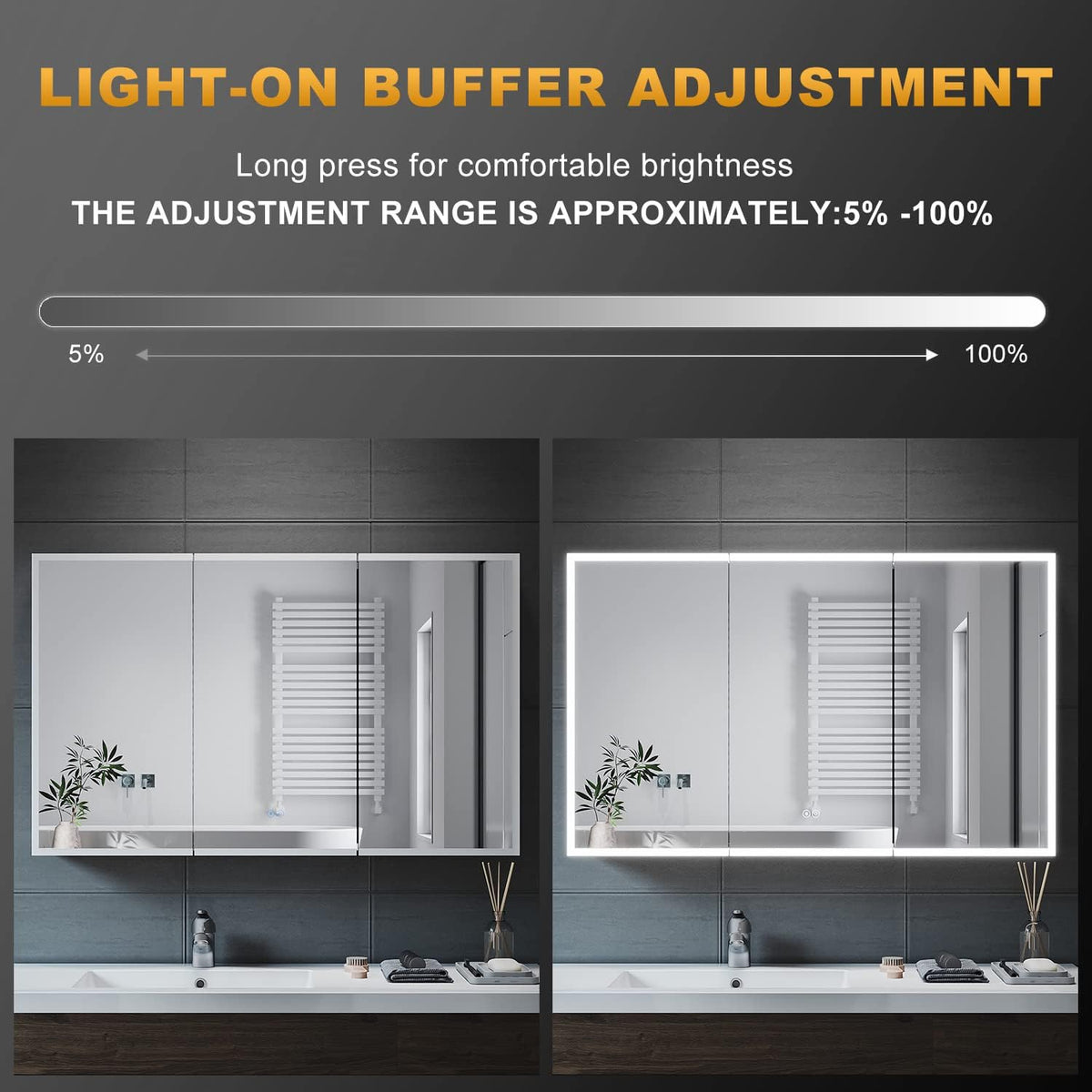 ELEGANT Bathroom Mirror Cabinet with Bluetooth & Shaver Socket, 1050x650mm