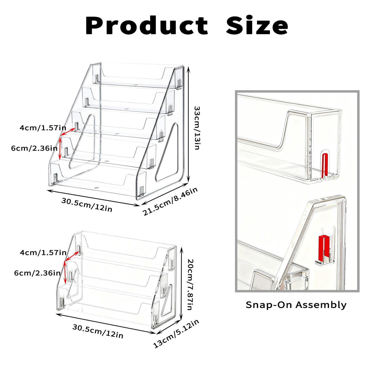 JWShang Card Display Stand, 5-Tier Clear PET Rack for Graded Cards, 1 Pack