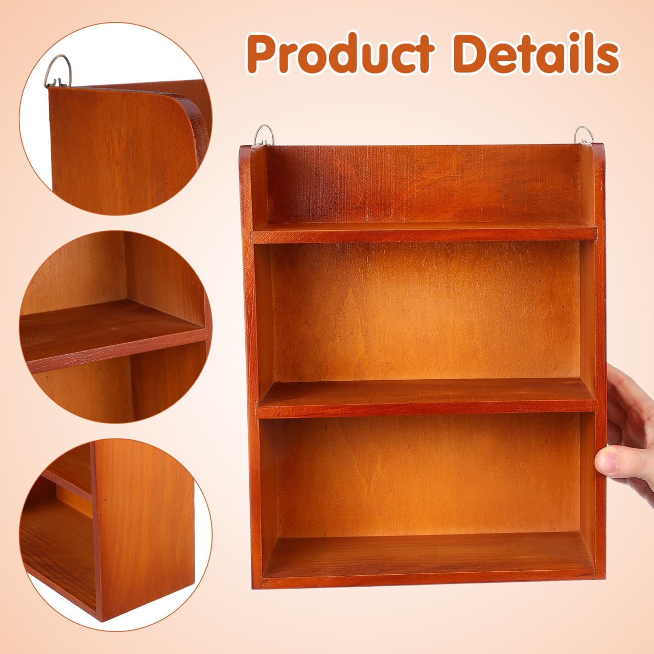 TOPBATHY Japanese-Style Desktop Storage Holder Multi-Layer Solid Wood Rack for Home Office Sundries Organizer Mini Bonsai Small Decor Display 11.81 X