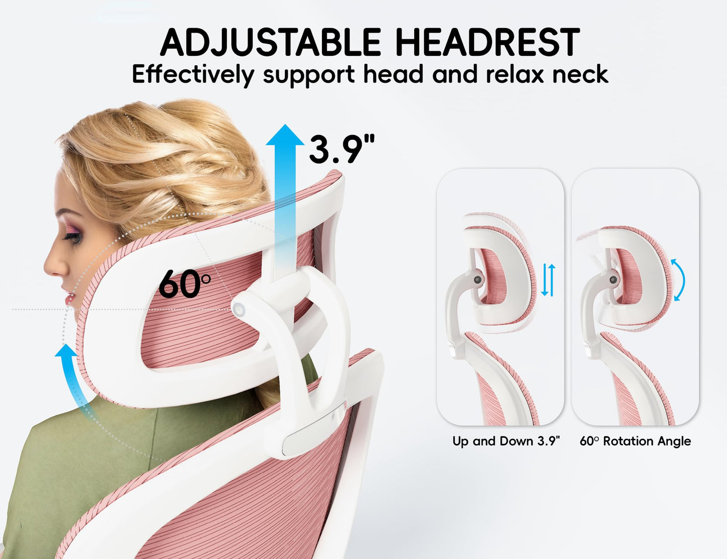 TRALT Office Chair - Ergonomic Office Chair with Back Support - Home Office Desk Chairs - 330lbs Wide Seat Big and Tall Office Chairs with Headrest