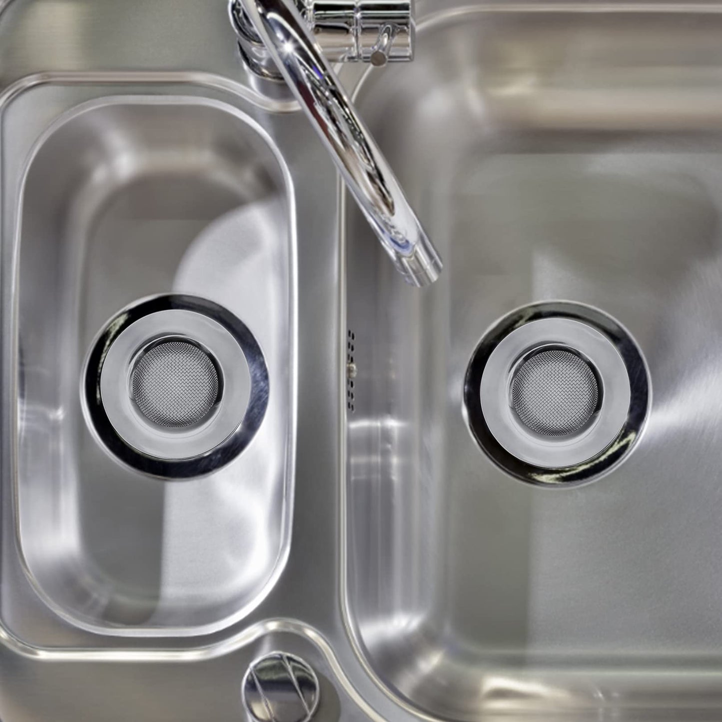 2pcs Stainless Steel Sink and Shower Drain Strainers, 77mm Diameter