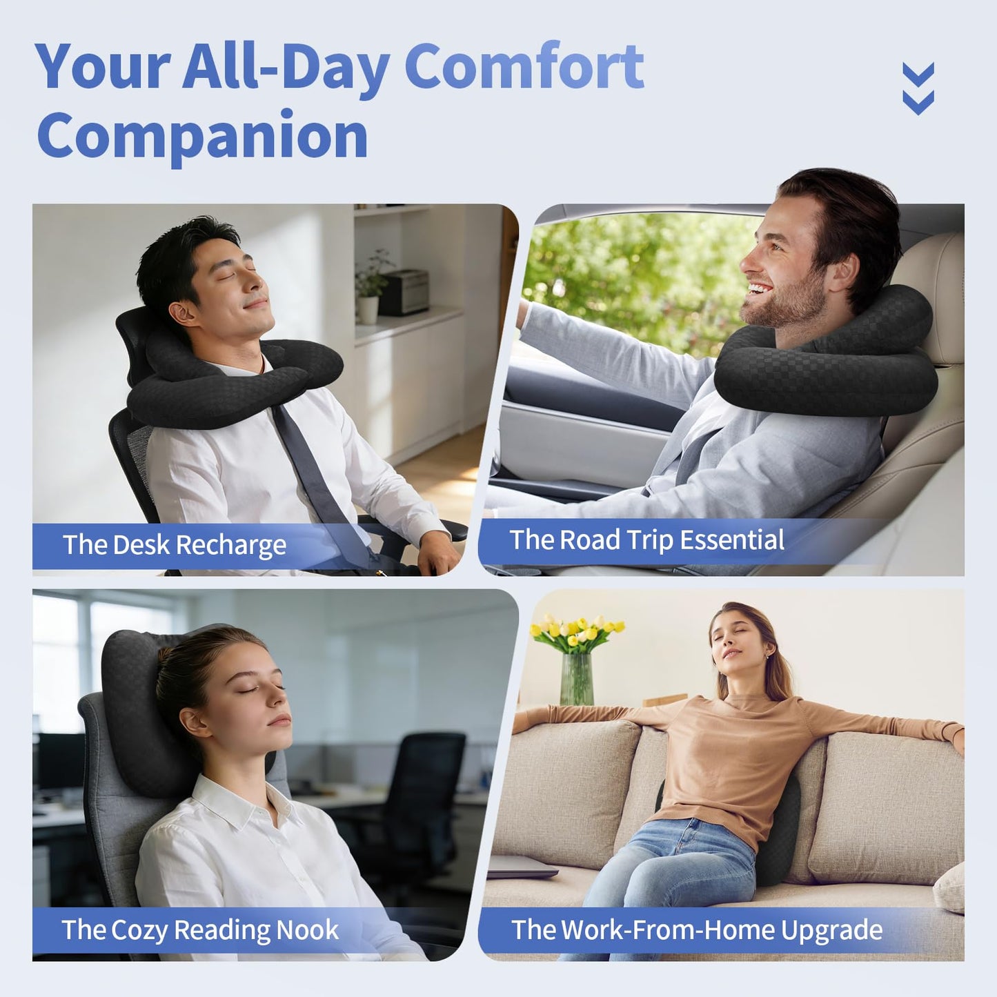 Nockovi Back Sleeping Training Neck Pillow for Office, Recliner & Car