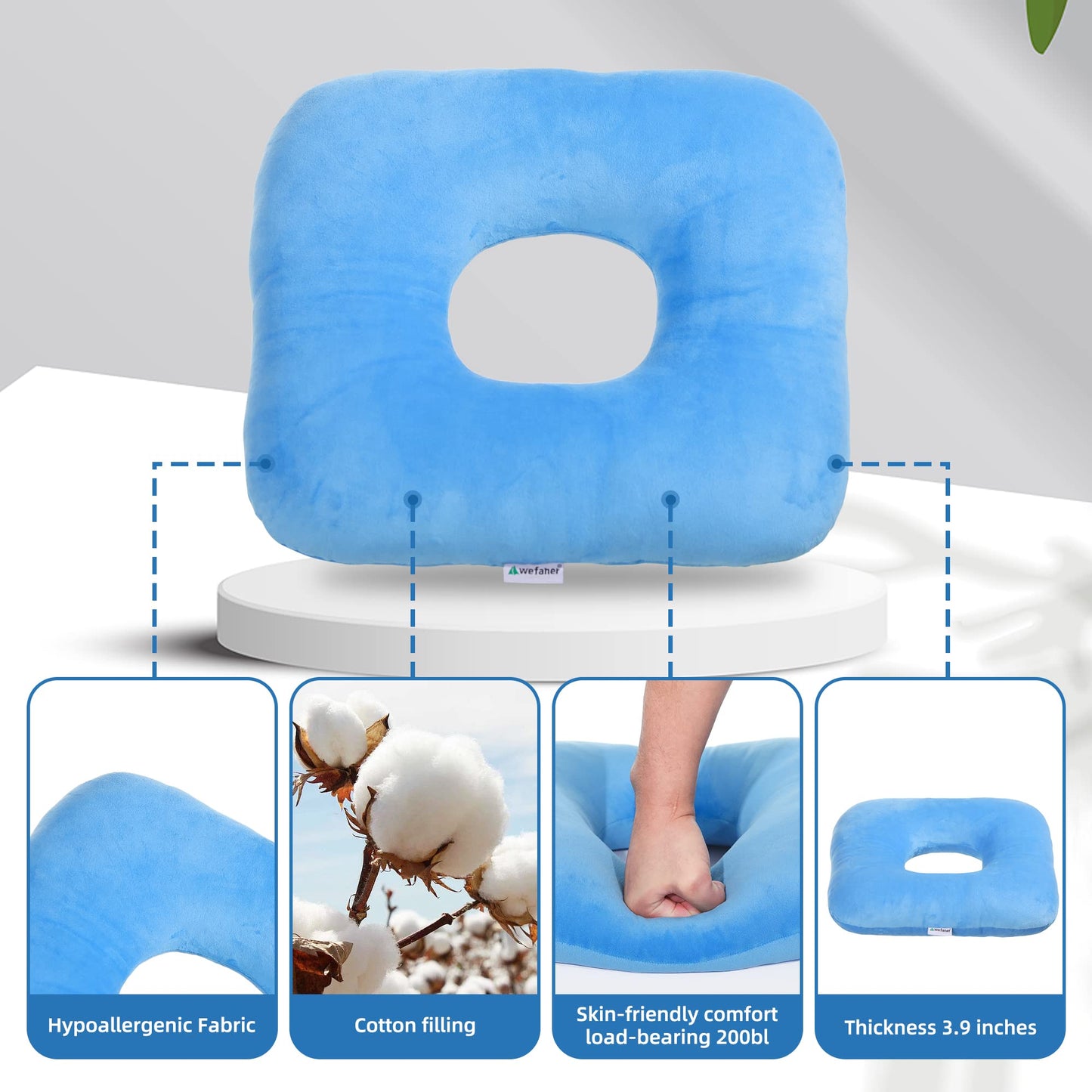 wefaner Donut Pillow Tailbone Pain Relief Cushion Bed Sores