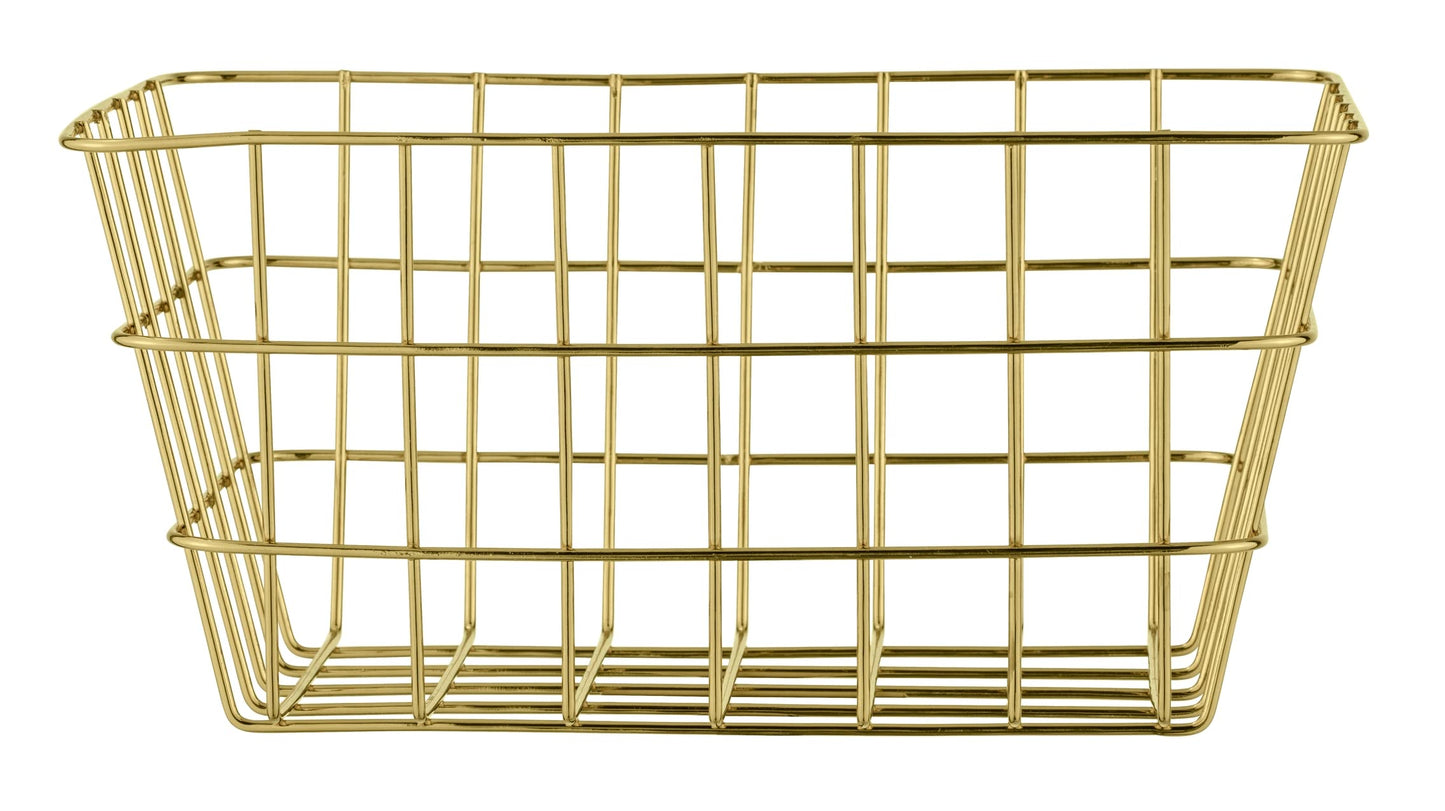 WENKO Viana Glamorous Storage Basket for Bathrooms, Guest Toilet and Home, Gold, 18 x 25 x 12 cm