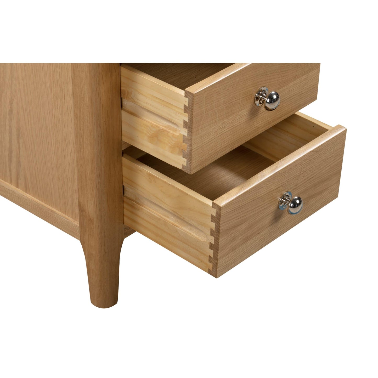 Julian Bowen Cotswold Bedside Table, 3 Drawer, Solid Oak - H65 x W45 cm