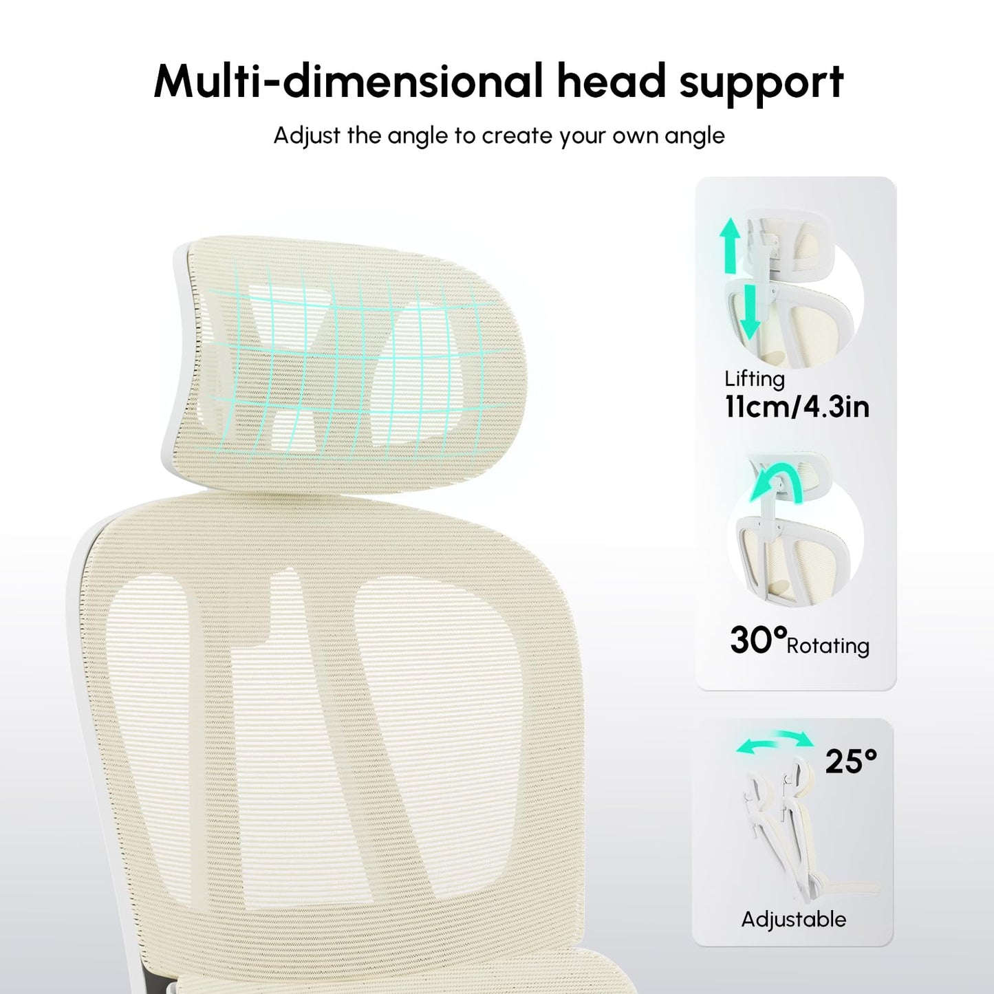 Submi Office Chairs, Ergonomic Computer Chair for Adults, Breathable Mesh Desk Chair with Lumbar Support & Flip-up Armrests, Mid-Back PC Office Chair