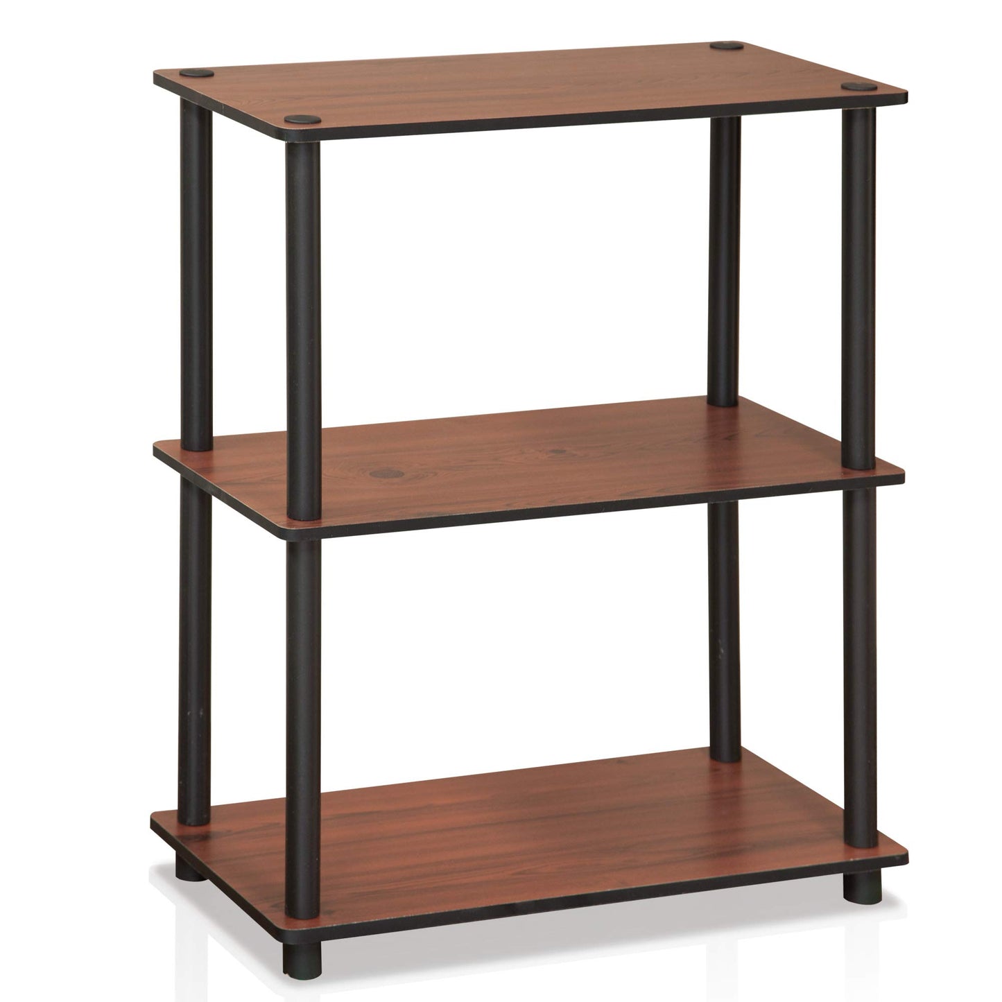 Furinno TURN-N-TUBE Storage Shelves, 3-Tier Book Shelf, Corner Shelf, Toolless Open Shelves, for Organization and Storage, Living Room, Bedroom