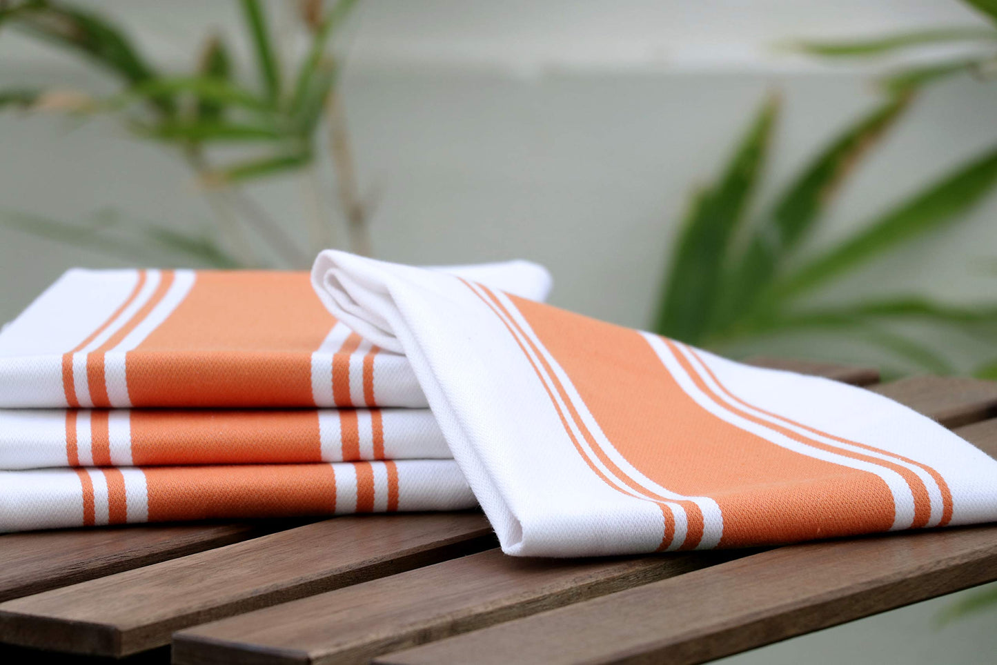 AMOUR INFINI Classic Vintage Stripe Kitchen Dish Towels | 4 Pack | 50 x 70 cm | Multi-use Kitchen Towels With Hanging Loop |100% Ring Spun Premium
