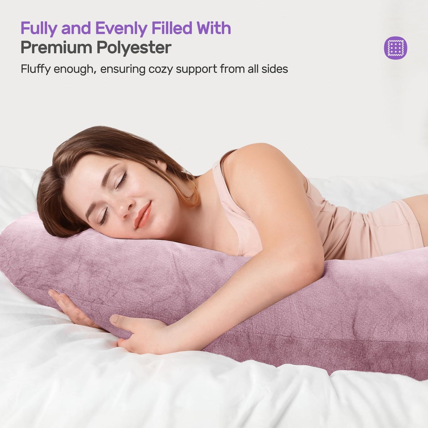 Nuliie Pregnancy Pillow for Sleeping, U Shaped Full Body Pillow Pregnancy Pillows, Maternity Pillow Support for Back, Hips, Legs for Pregnant Women,
