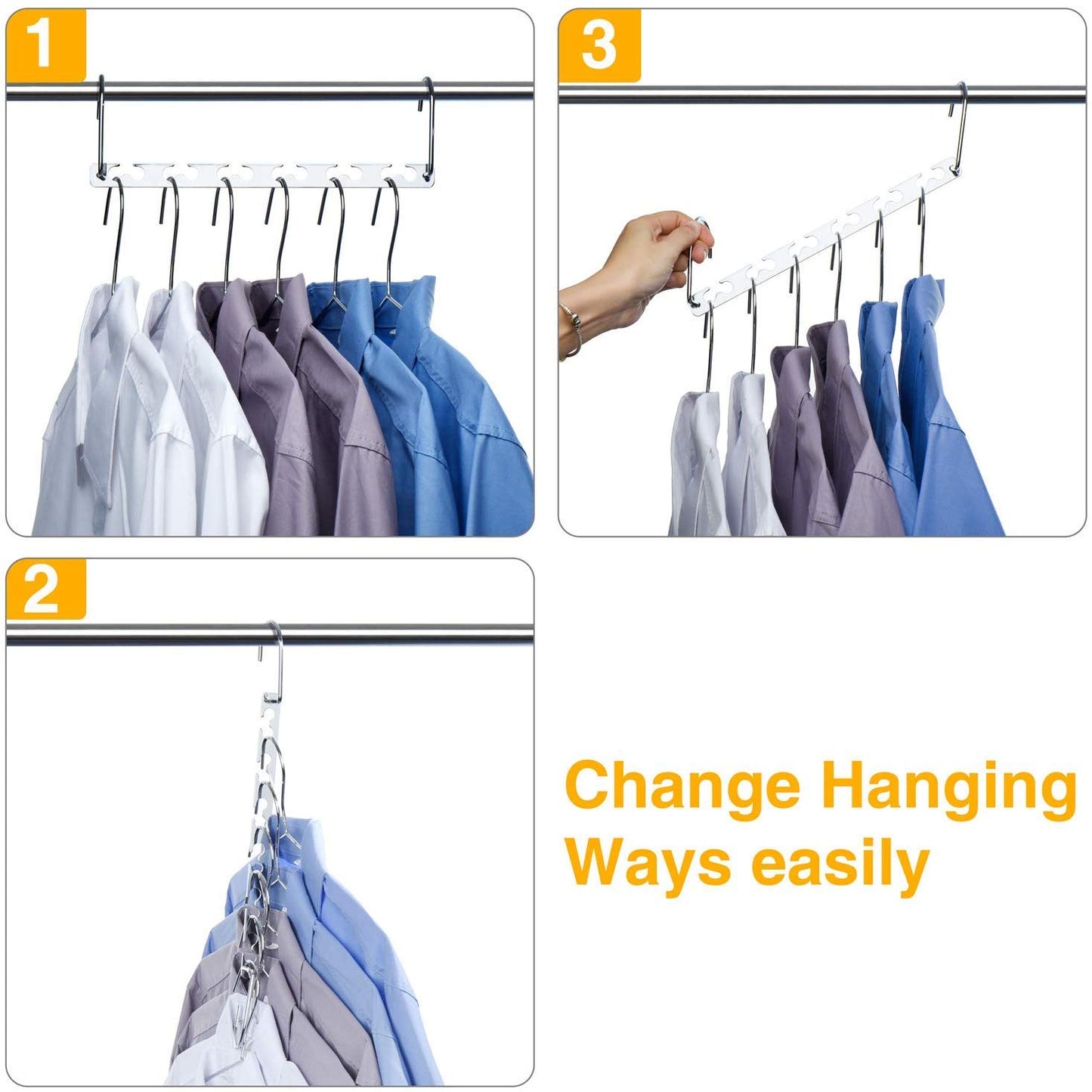 HOUSE DAY Space Saving Hangers, 4 Pack Magical Hangers, 26 cm