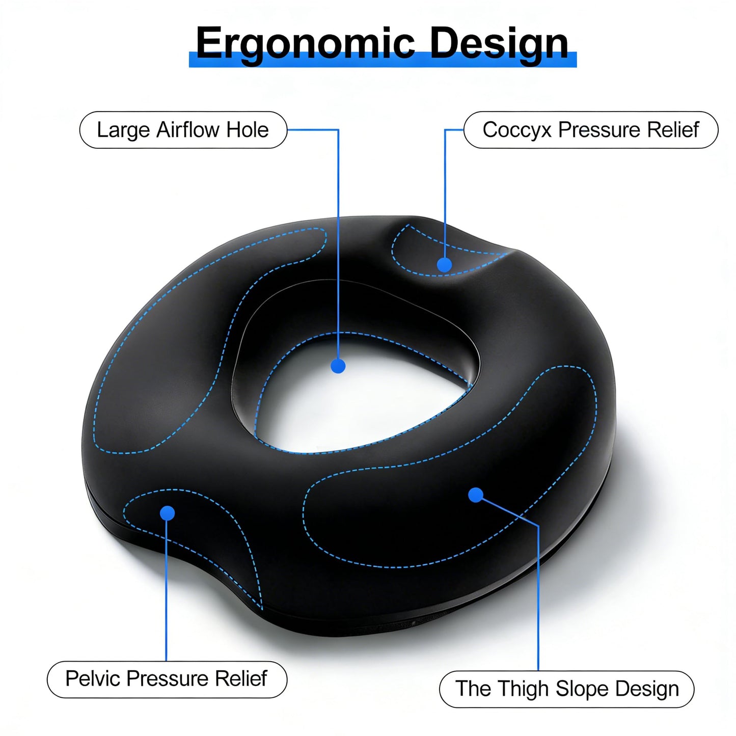FALSKT Donut Cushion Coccyx Cushion for Tailbone Pain Relief Hemorrhoids