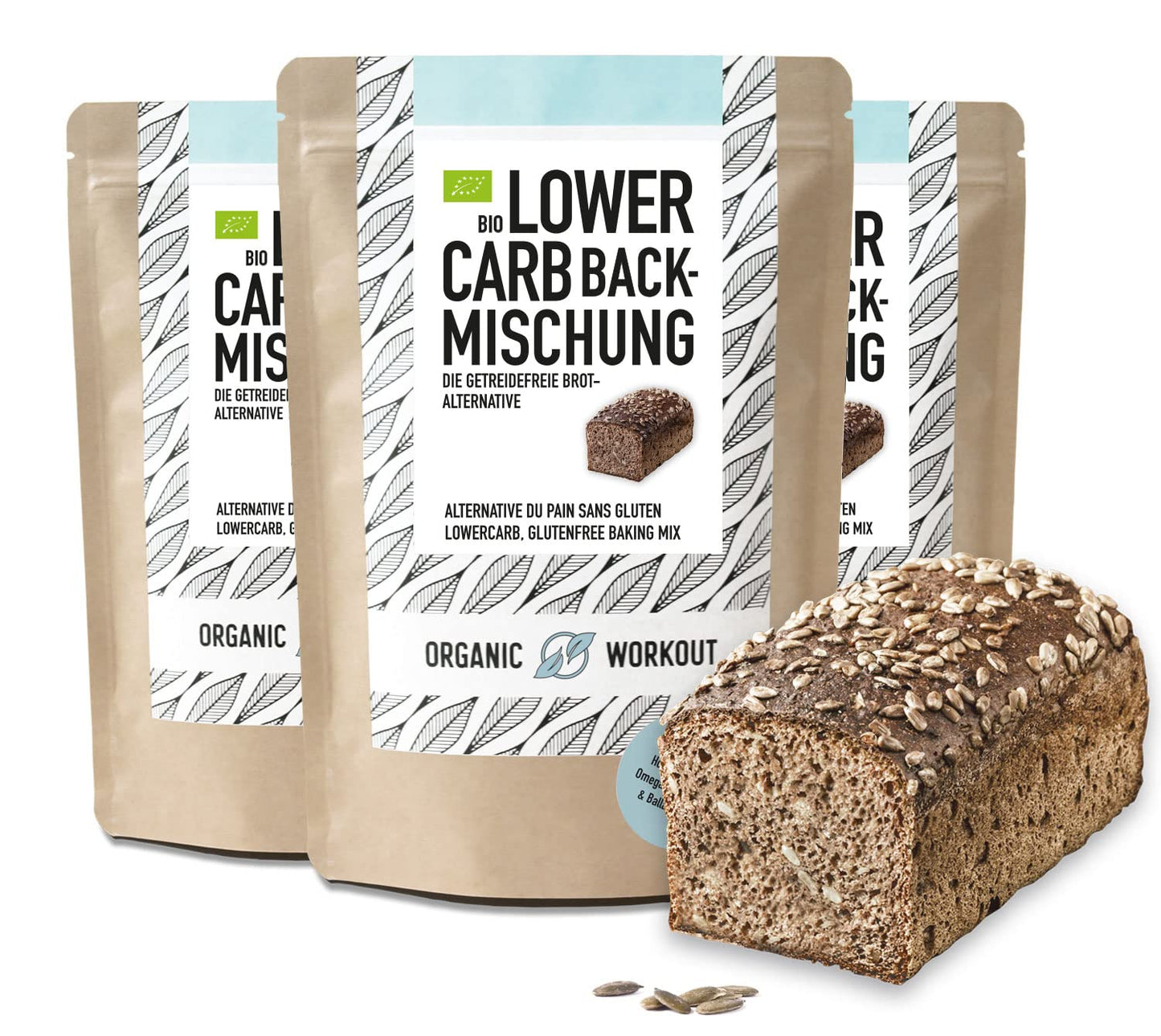 Low-Carb Bread Mix 350g, 3 Pack ? 100% Organic, Gluten-Free, Vegan, High in Protein, No Added Sugar or Preservatives, Suitable for Keto and Weight
