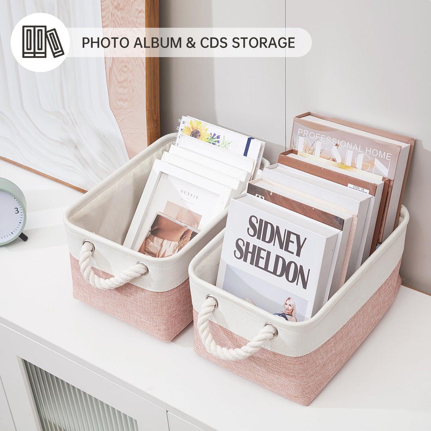 PWVMWM Small Storage Box With Handles, Small Storage Baskets As Gift Basket for Toys Towels Makeup