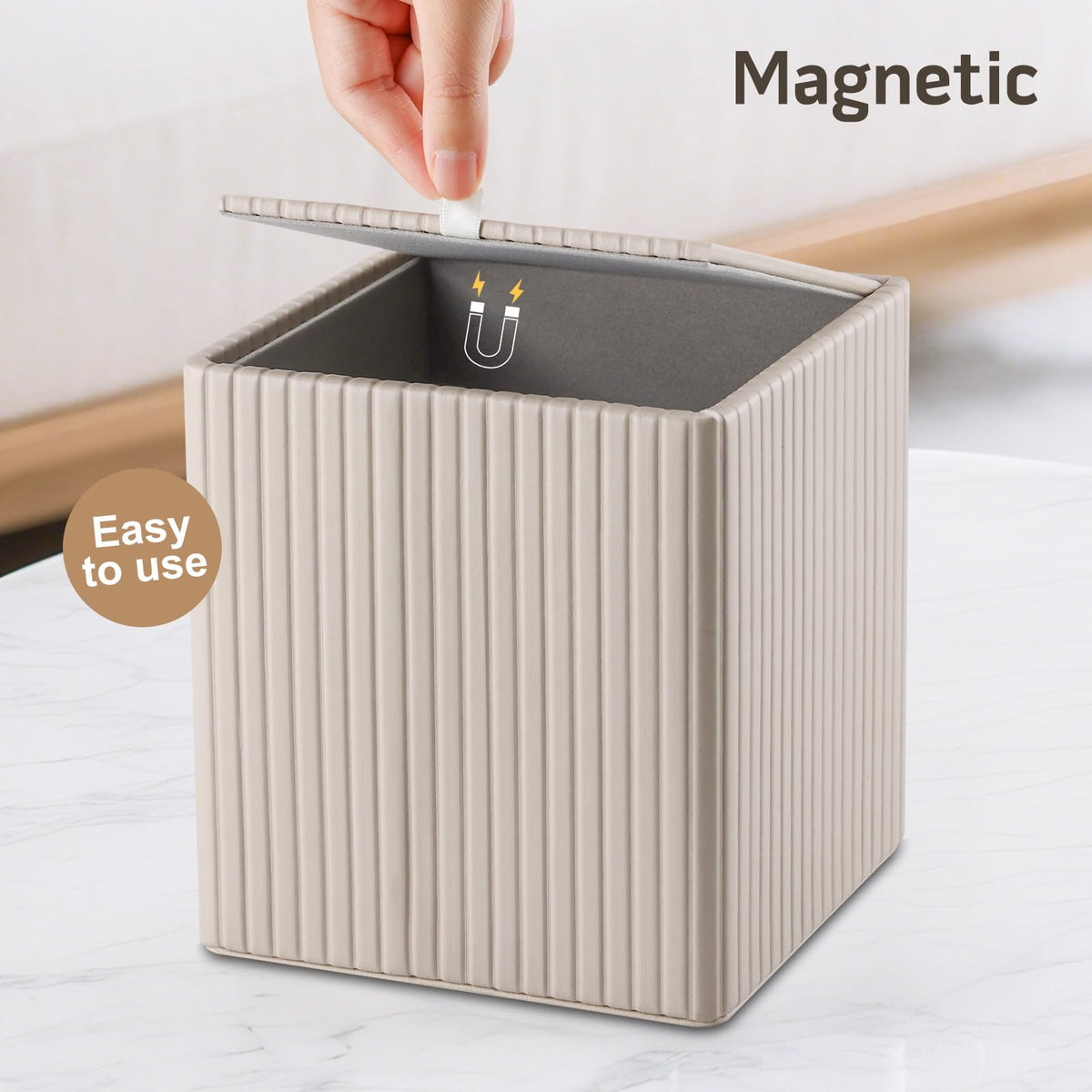 KINGFOM Tissue Box Holder Cube, Modern Square Tissue Box Cover for Living Room Bedroom Bathroom