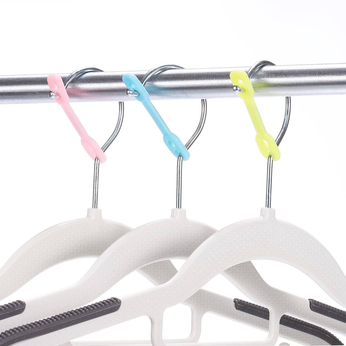 sourcing map 20Pcs Clothes Hanger Windproof Plastic Strip Hook, Anti-Slip Off Windproof Fixed Buckle
