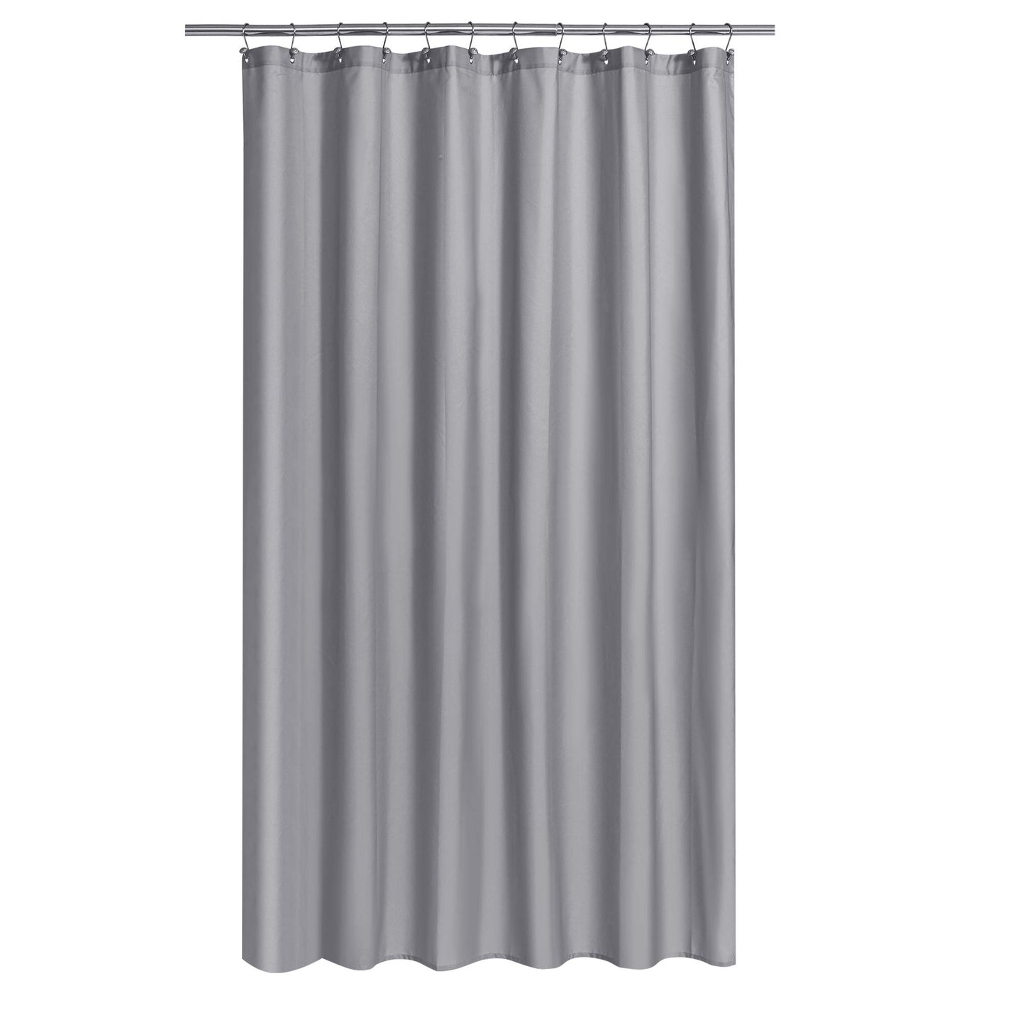 N&Y HOME Fabric Shower Curtain or Liner Extra Long 72 x 84 Inches - Hotel Quality, Machine Washable - Gray, 72x84