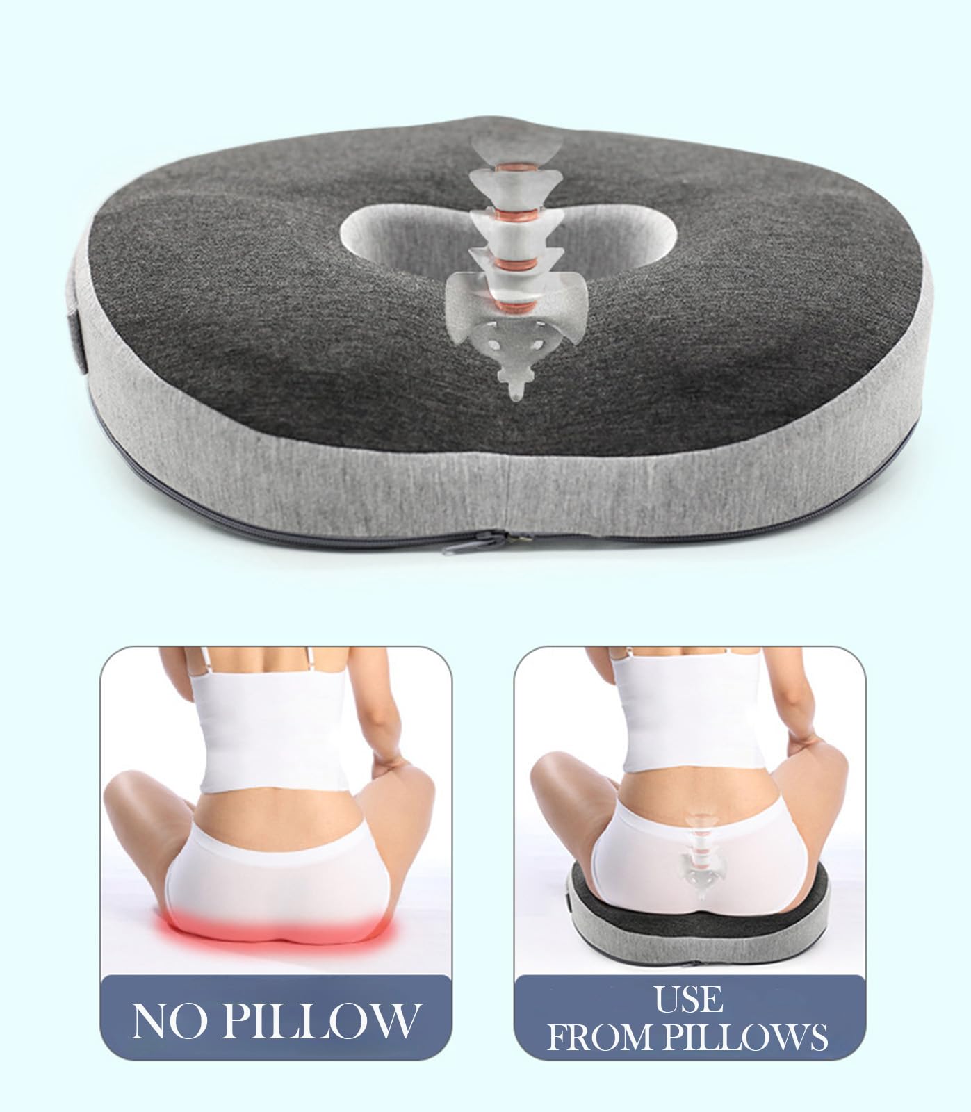 Auoketuo Anti Decubitus Chair Cushion - Orthopedic Donut Cushion for Effective Relief of Hemorrhoids, Prostate, Sciatica and Back Pain