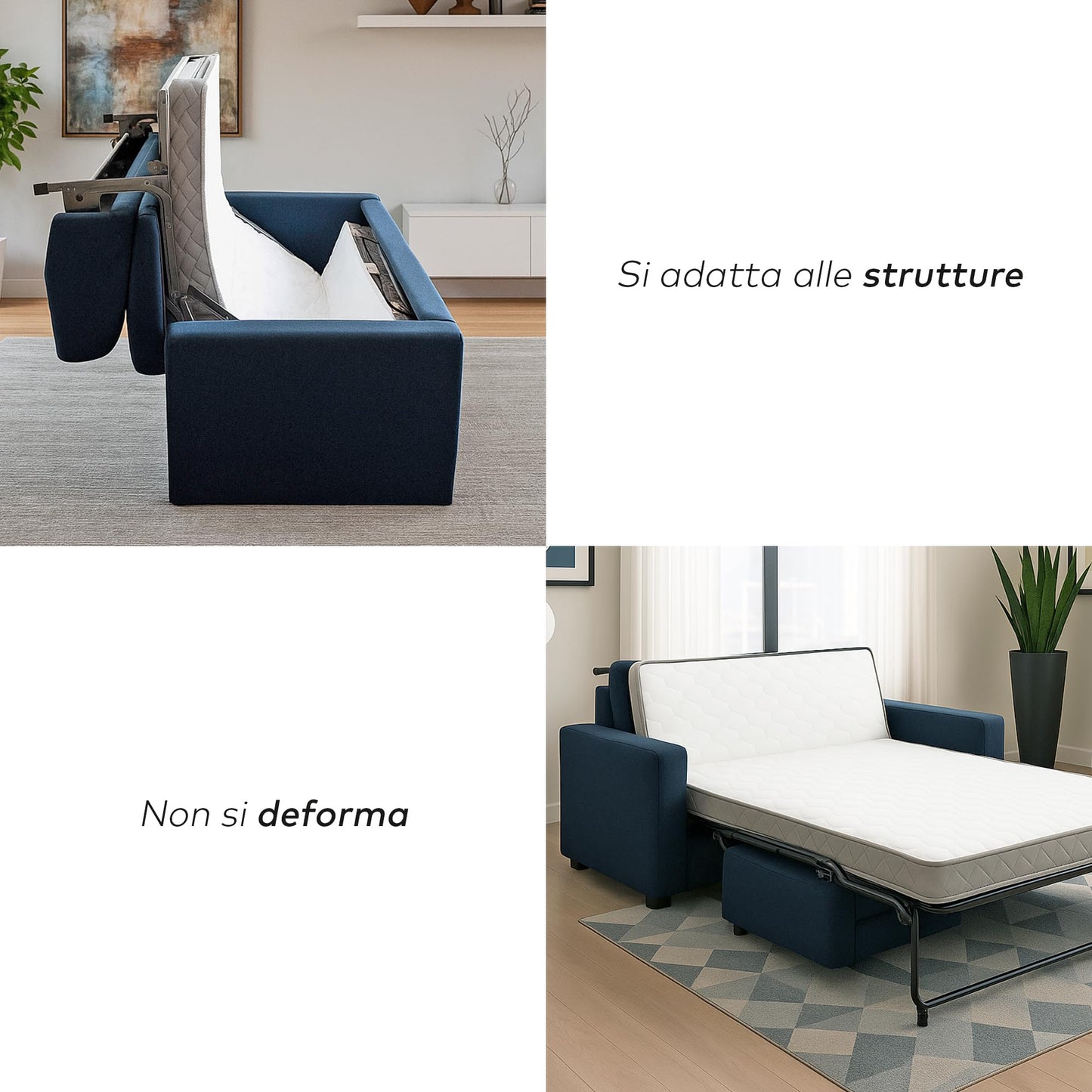 EVERGREENWEB MATERASSI & BEDS Sofa Mattress 70 x 190 cm Bed Height 12 cm Hypoallergenic White Coating Extra Firm Support Folding Foam Extra Mattress
