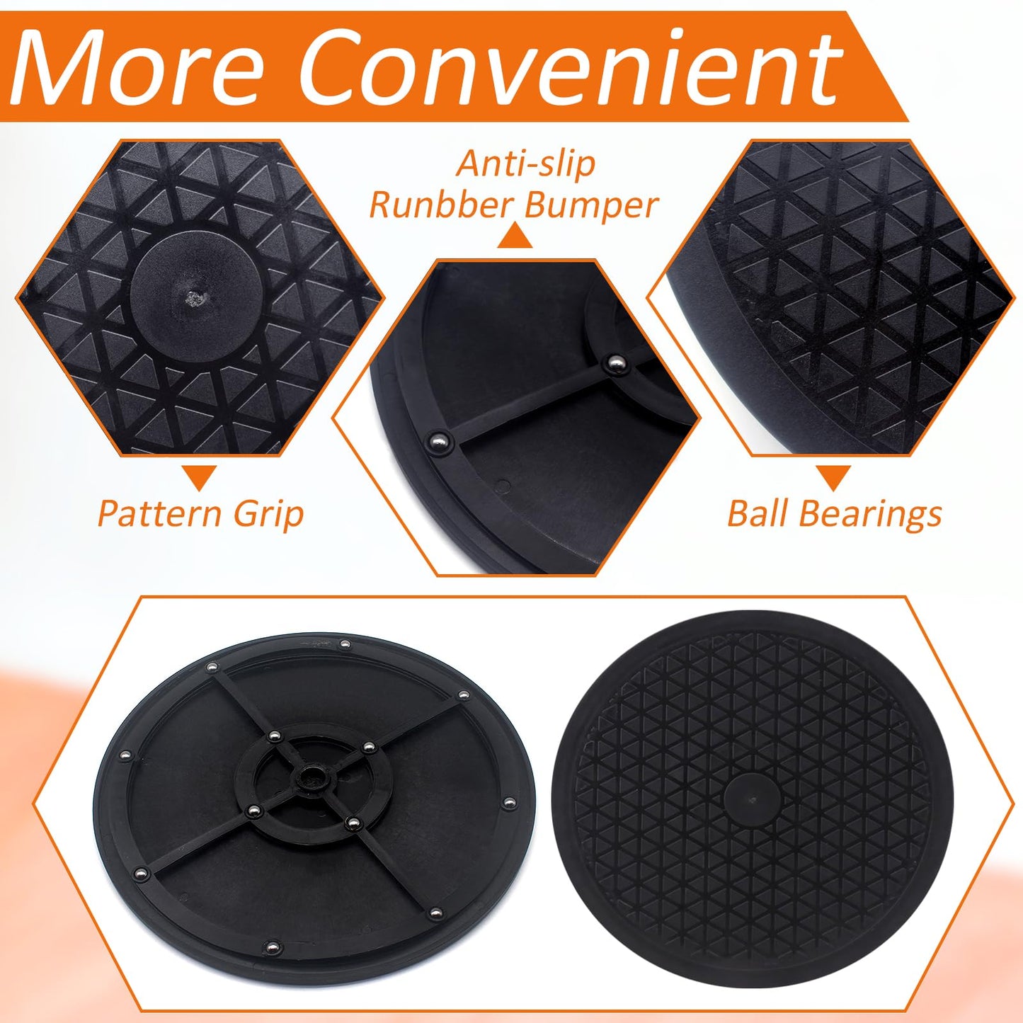 Cinvo Turntable Rotating Caster Spinner Non Skid Lazy Susan Heavy Duty 360˚ Rotating Swivel Stand for Model Base/Potted Plants/TV/Monitors/Craft