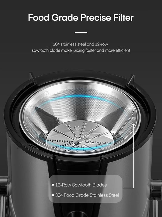 Juicer Machines, FOHERE Centrifugal Juicer Extractor Max Power 800W,Large 3 Feed Chute for Whole Fruit and Vegetables,3 Speed Control, 400w