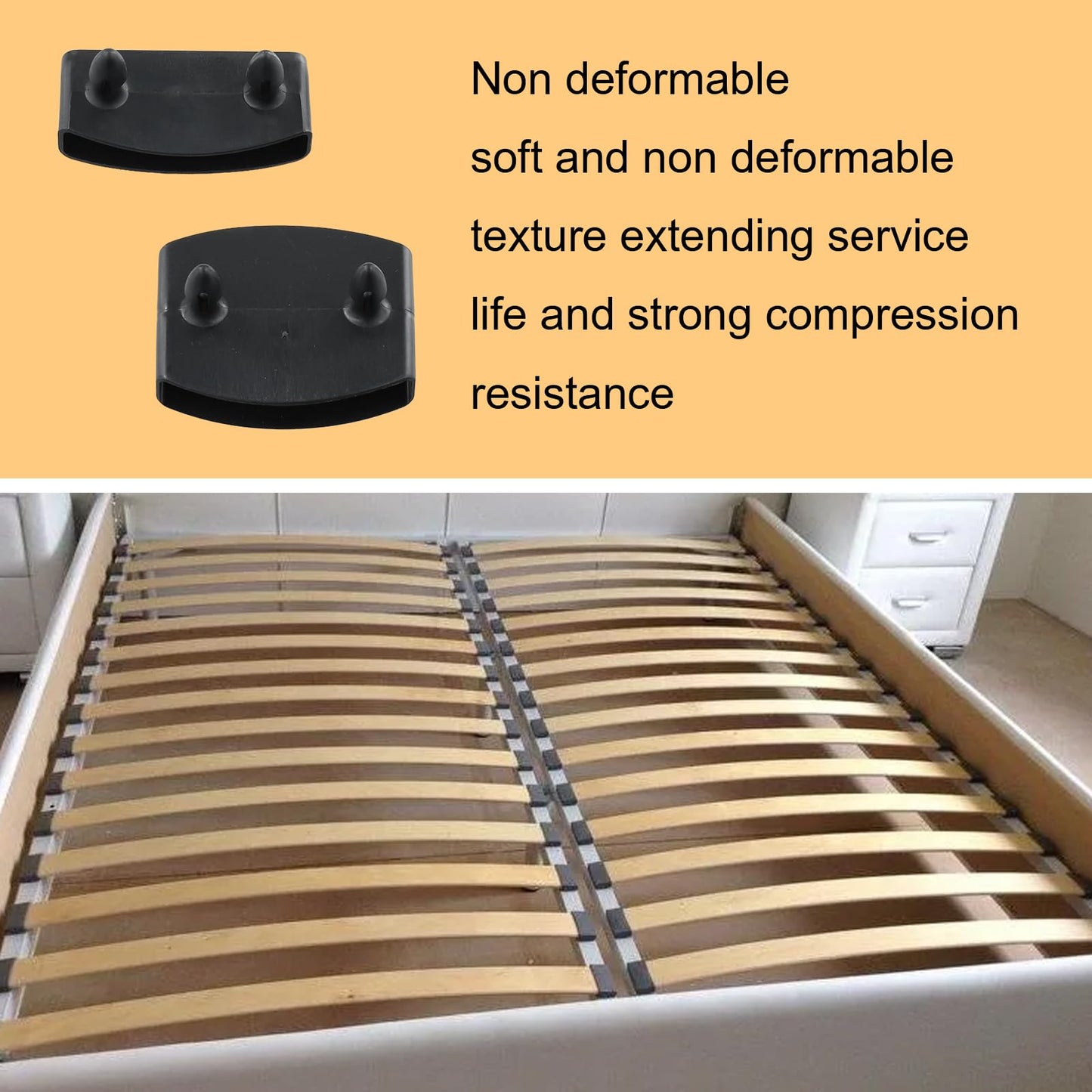 72PCS Plastic Bed Slat Caps, Side and Center Bed Slats Holders Caps, Bed Slat Cap Kits