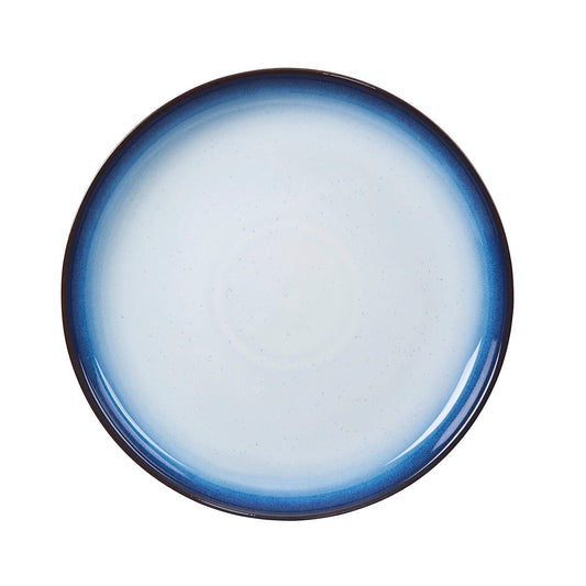 Denby - Blue Haze Coupe Dinner Plates Set of 4 - Dishwasher Microwave Safe Crockery - Large Ceramic Stoneware Tableware Plates