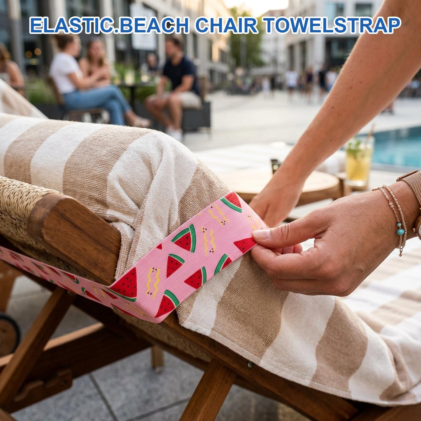 WORUIB Towel Bands for Sun Loungers, Beach Towel Bands for Sun Loungers, Secure Towels on Windy Beach Chairs, Organise Swimwear During Pool Visits