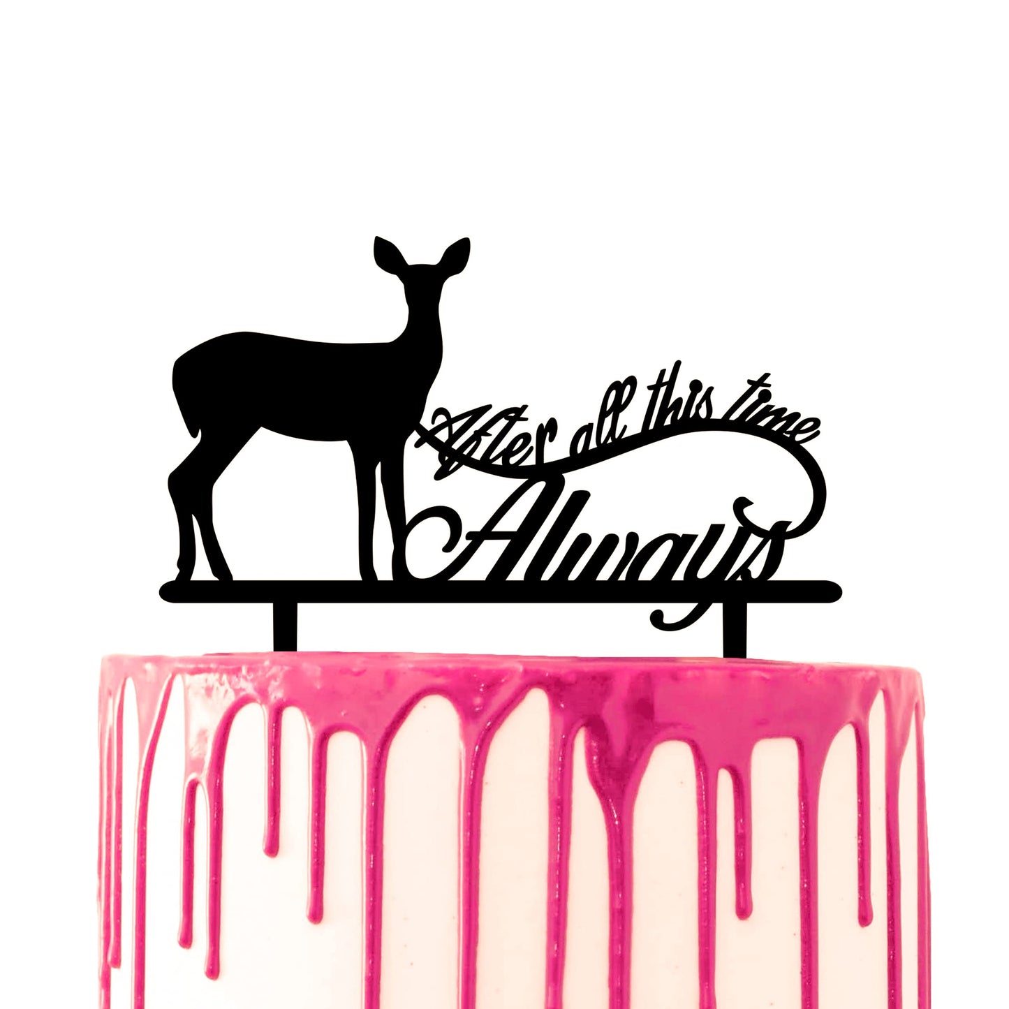 CARISPIBET After all this time always Wedding Cake Topper Fantasy Theme Wizard Marriage Cake Decoration Acrylic Silhouette