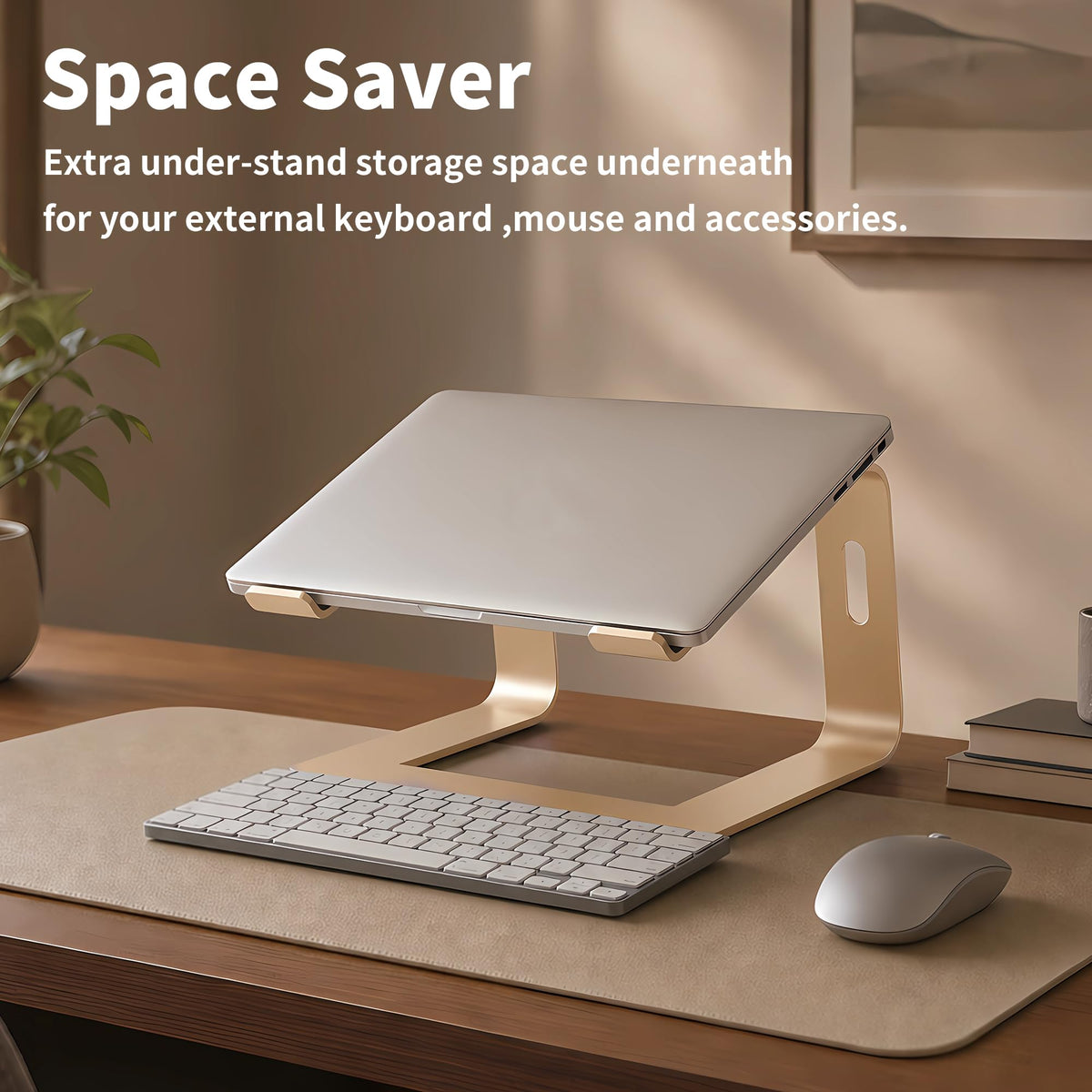 Orionstar Laptop Stand for Desk, Aluminum Laptop Riser, Portable Computer Stand for Apple Mac MacBook Air Pro 10-15.6 Inch Notebook Computer