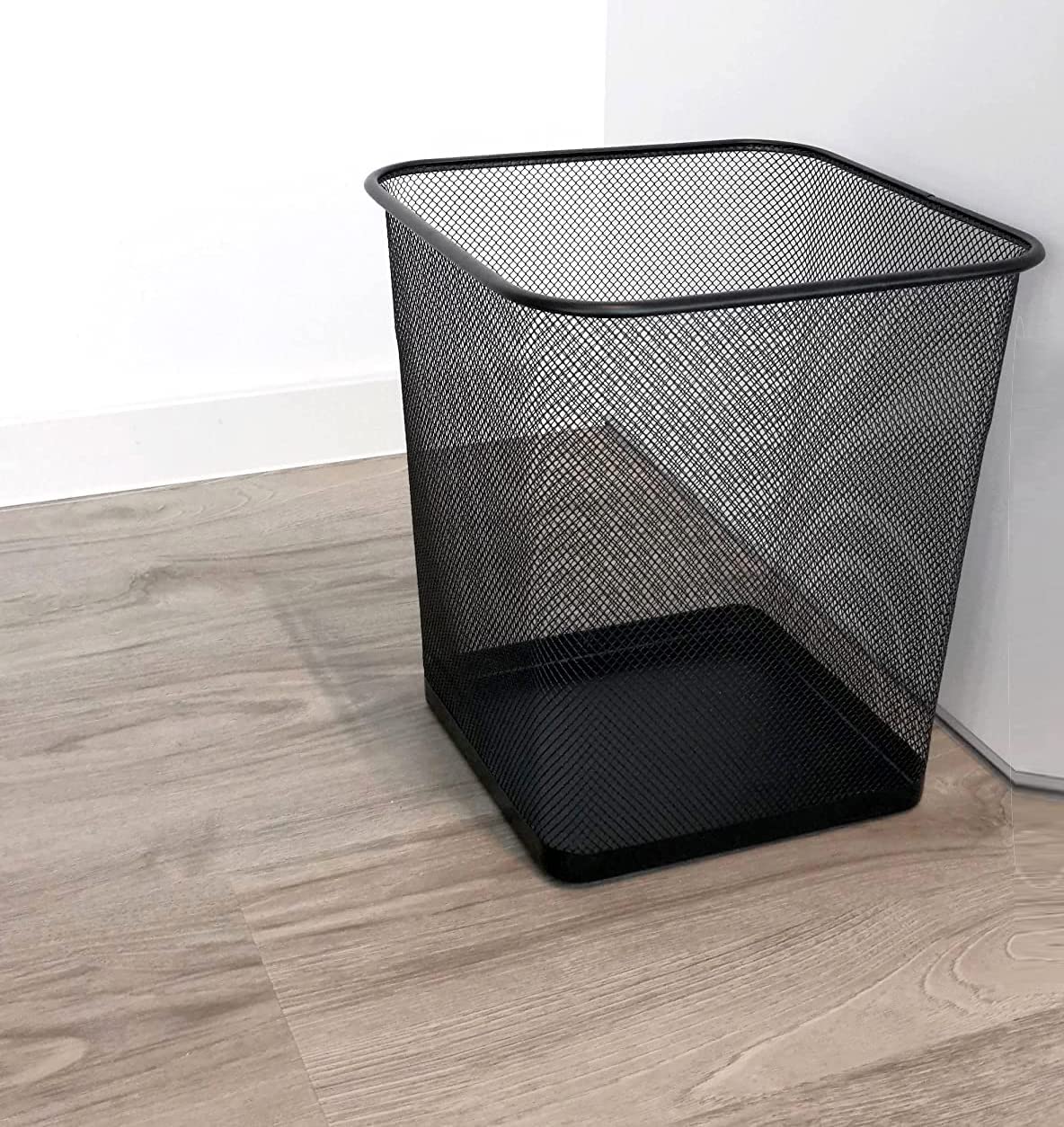 Best House | Metal Mesh Bins | Square | 9 Litres | BLACK | Pack of 1 | Metal Wire Waste Basket Paper Bin | Lightweight and Sturdy Rubbish Bin