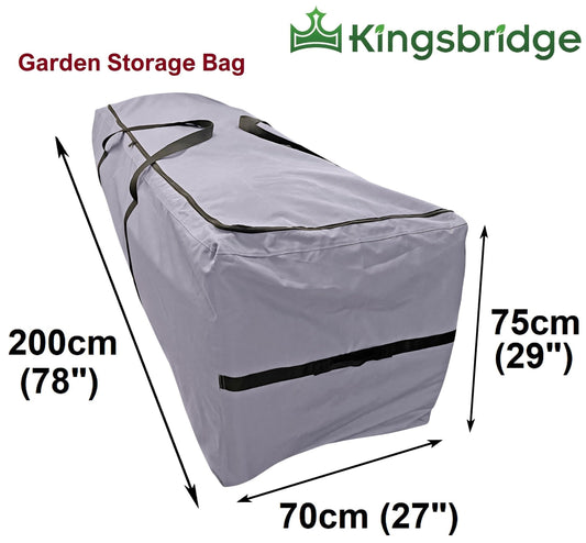 Kingsbridge Garden Furniture Cushion Storage Bag, 600D Fabric, Double Stitching, Heavy Duty, Moisture Resistant LxWxH 200 x 70 x 75cm (use