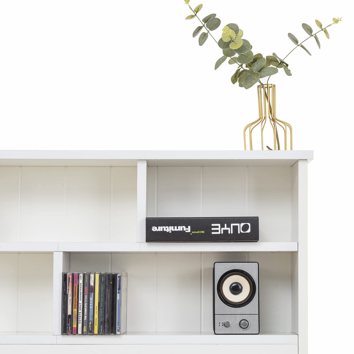 BTM Wooden Bed Frame with Shelves,Wooden Storage Bed, Shelf Headboard, Single Bed for Adult,Kids, Teenagers - 3FT 90 x 190 cm, White
