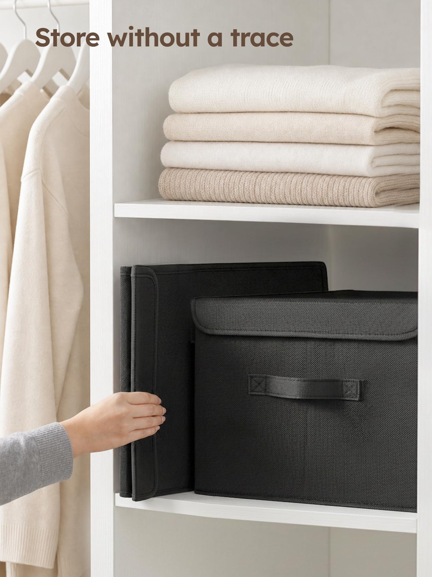 Stackable Storage Boxes with Lids, 2 Pack Large Wardrobe Organiser 37.8L