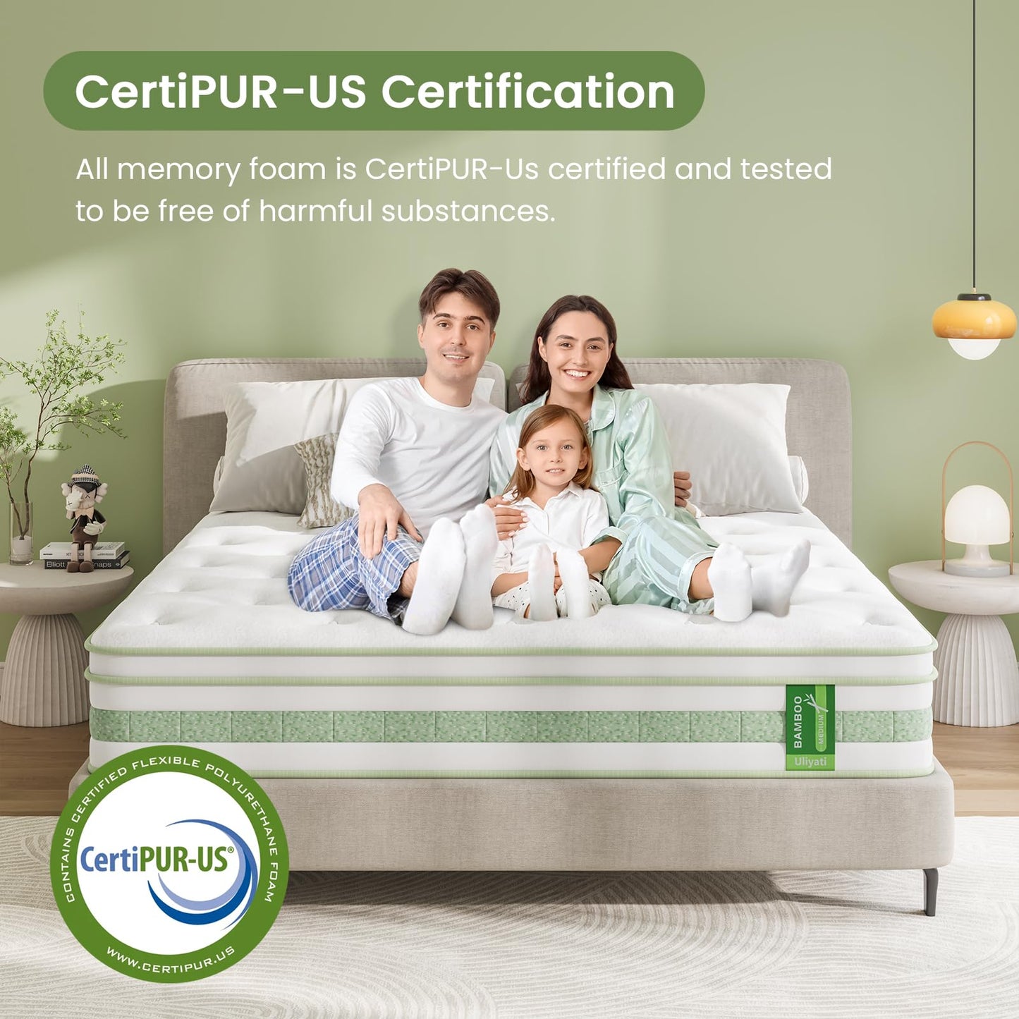 Uliyati Single Mattress Memory Foam Pocket Sprung Mattress, 90x190x25cm