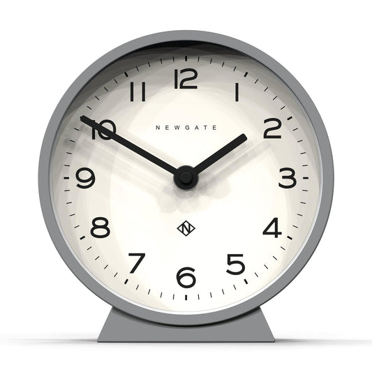 NEWGATE? M Mantel Silent Sweep Mantel Clock - 'No Tick' - A Modern Mantelpiece Clock - Small Mantel Clocks - Minimalist Dial - (Grey)