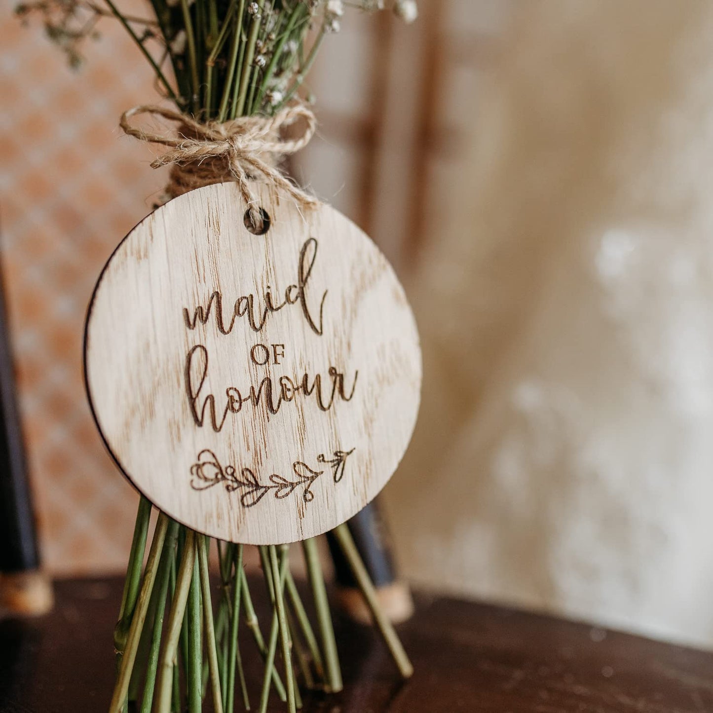 Wooden Wedding Suit Hanger Tag for Father of the Bride/Groom/Page Boy/Usher (Father of the Bride)