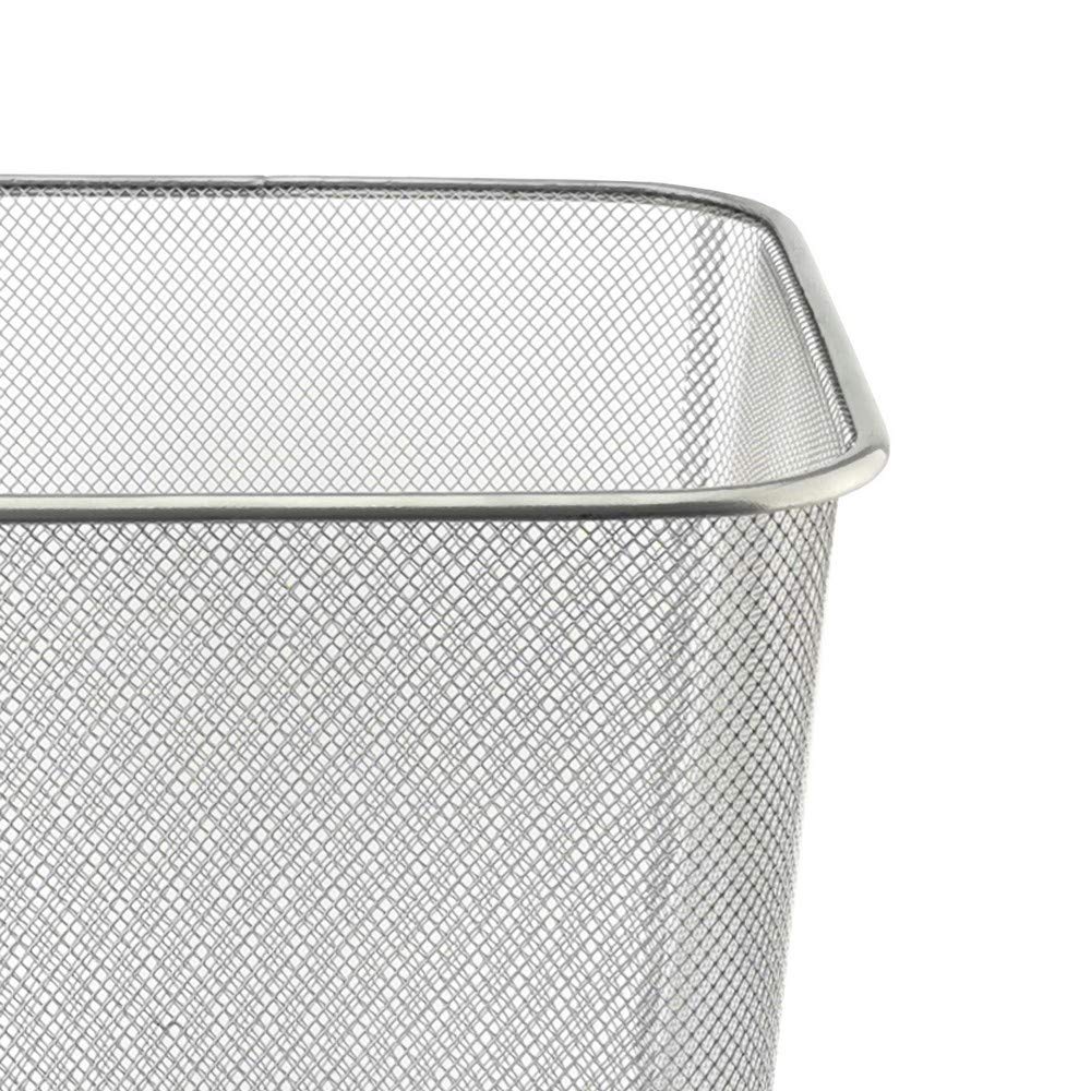 D.RECT Metal Mesh Waste Bin 18L – Silver Rubbish Bin for Office, Bedroom & Home – Durable Steel Frame, Breathable Mesh, Leak-Proof Bottom